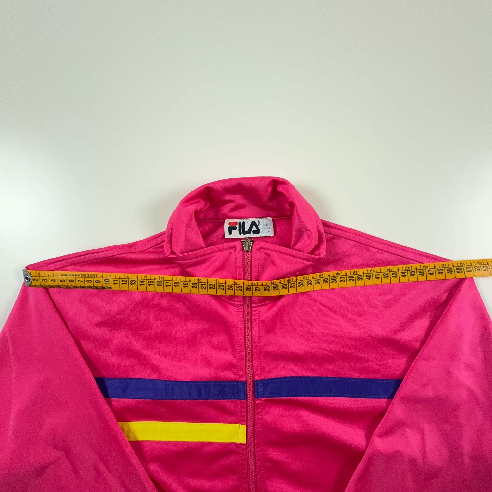 Felpa Fila Vintage rosa con zip - Taglia S uomo