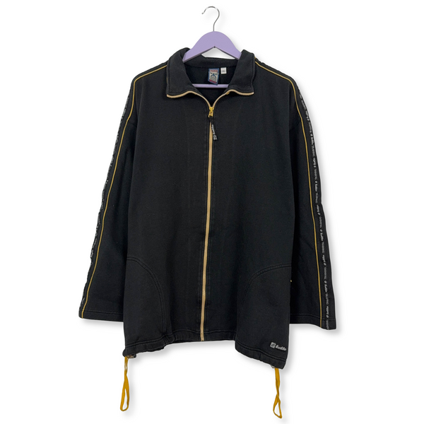 Felpa Lotto Vintage nera con zip 60% cotone anni 90 - Taglia 54 uomo