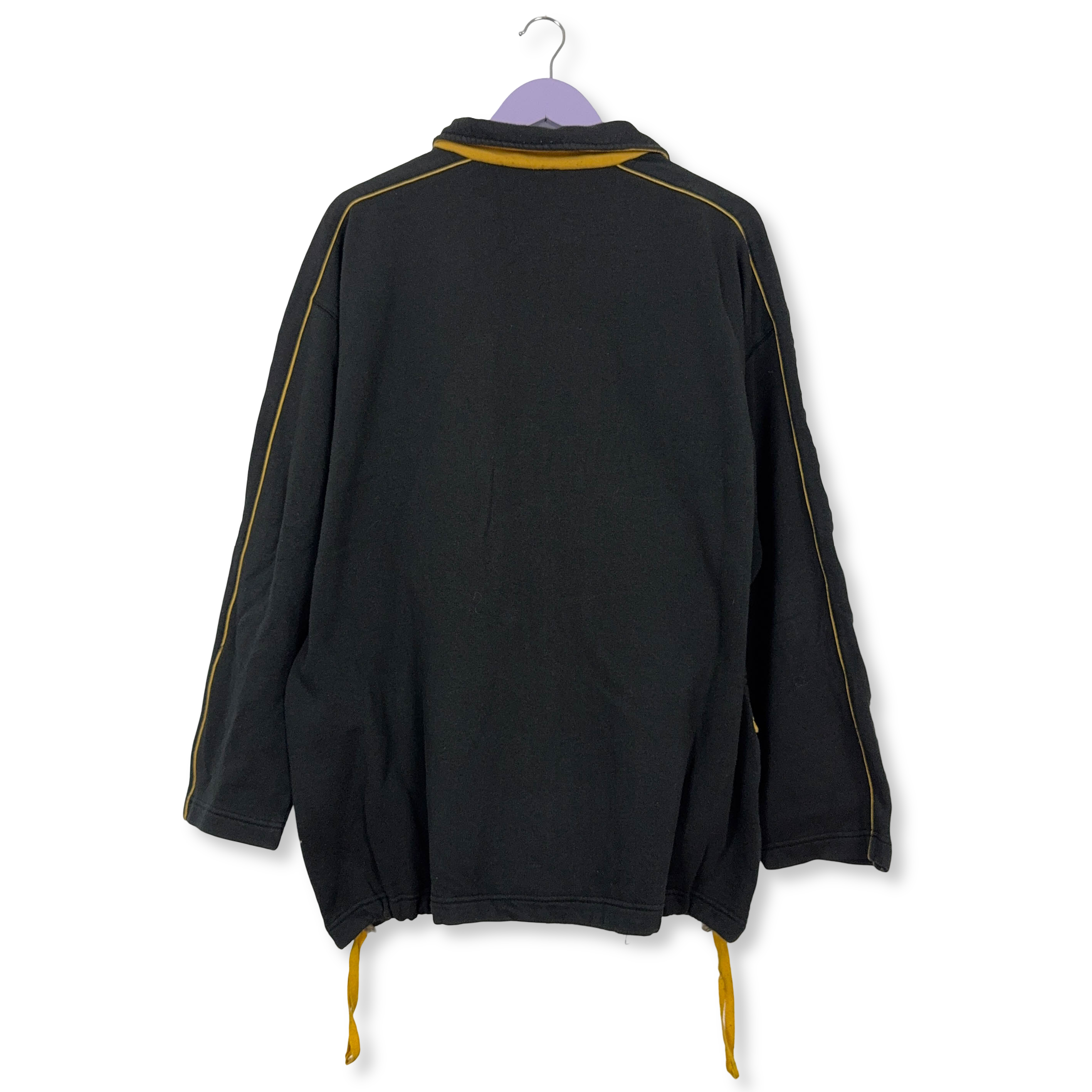 Felpa Lotto Vintage nera con zip 60% cotone anni 90 - Taglia 54 uomo