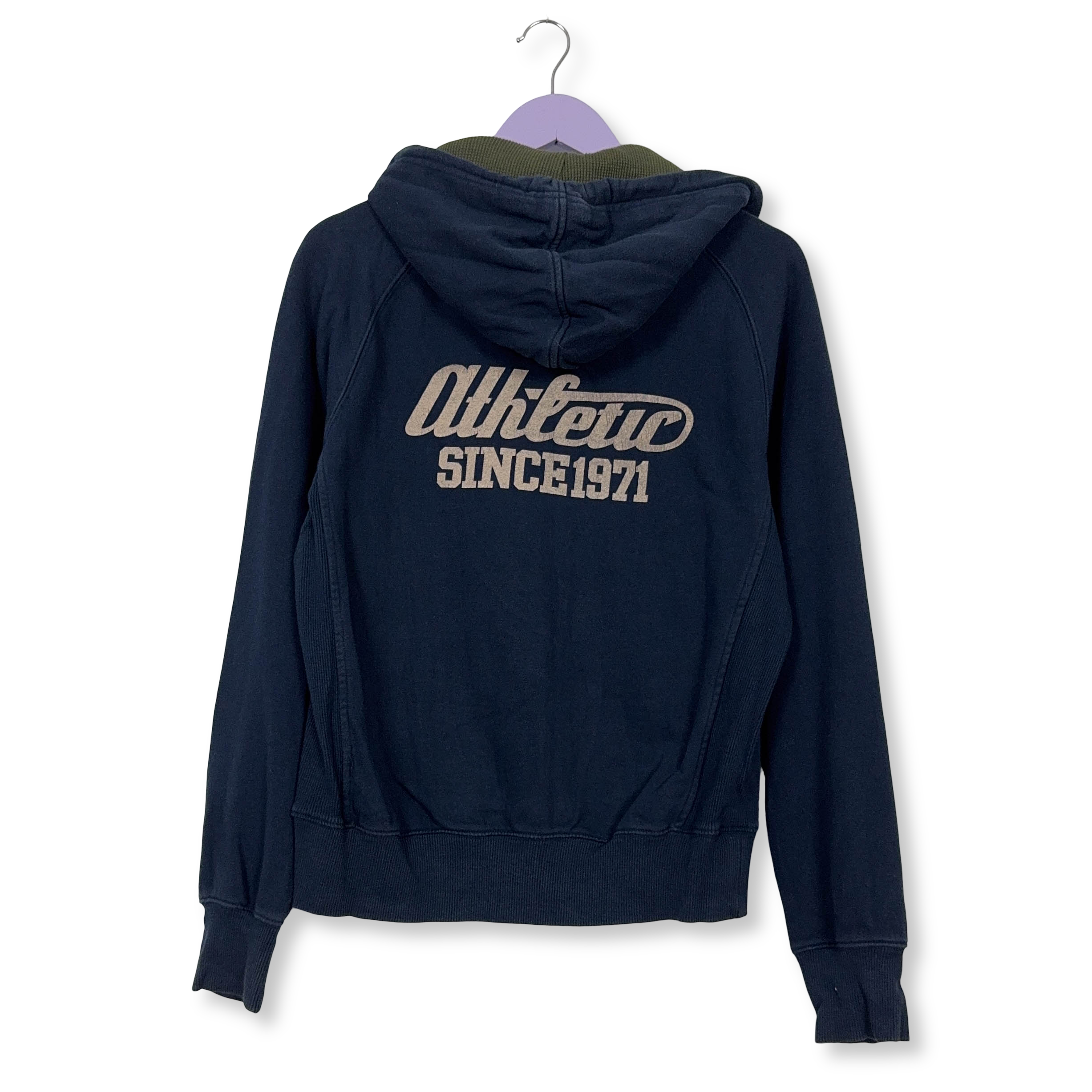 Felpa Nike Vintage blu con cappuccio e zip 80% cotone anni 2000 - Taglia S uomo