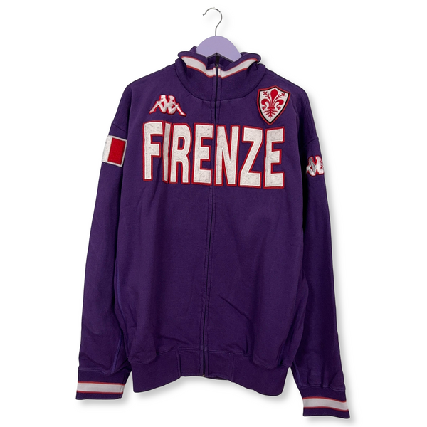 Felpa Kappa Firenze Vintage viola in cotone con ricami e zip - Taglia XXL uomo