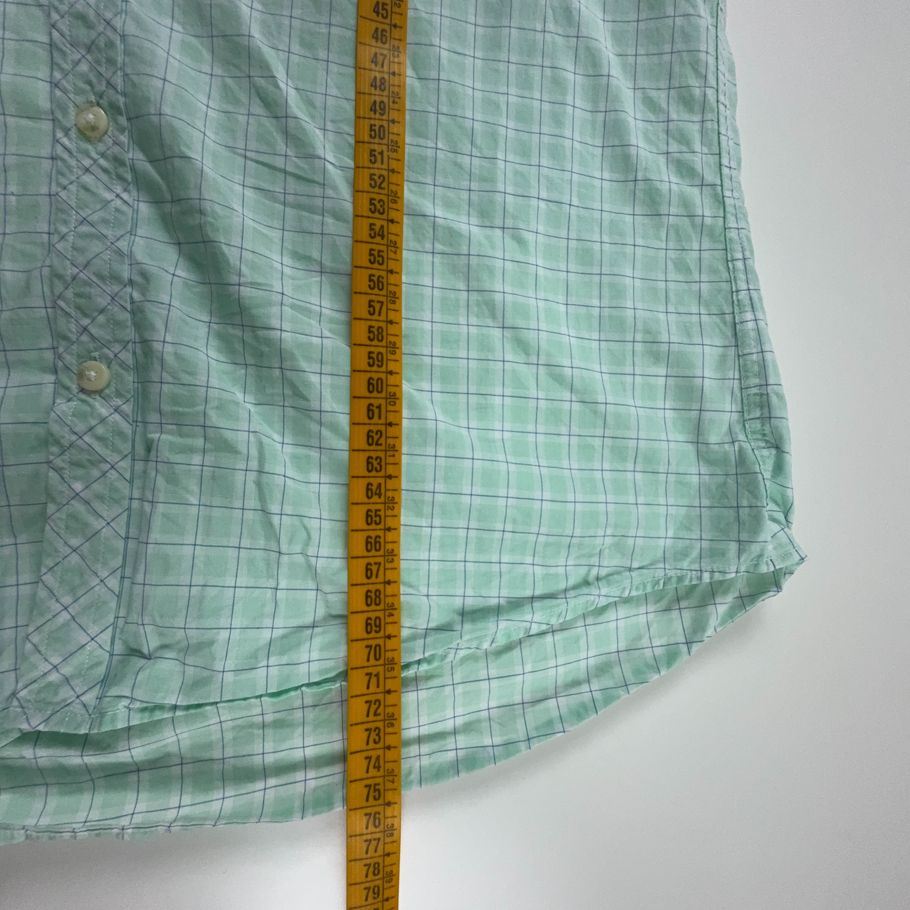 Camicia Lacoste verde e bianca a quadri manica corta slim fit - Taglia 40 uomo