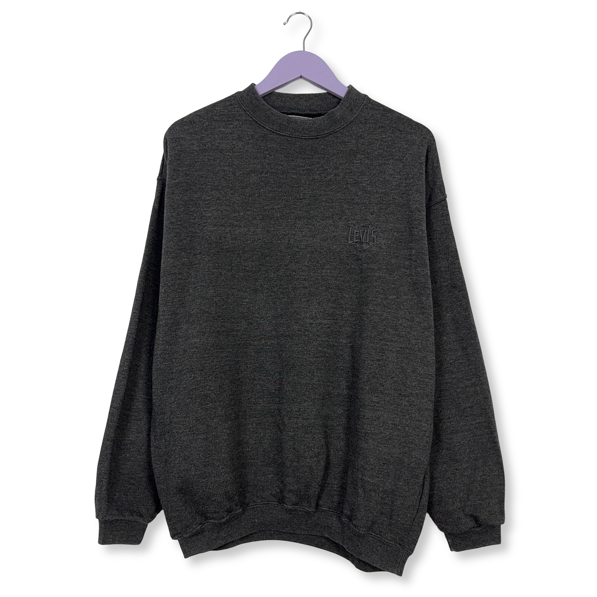 Felpa Levi's Vintage grigia a girocollo 65% cotone anni 80 - Taglia L uomo