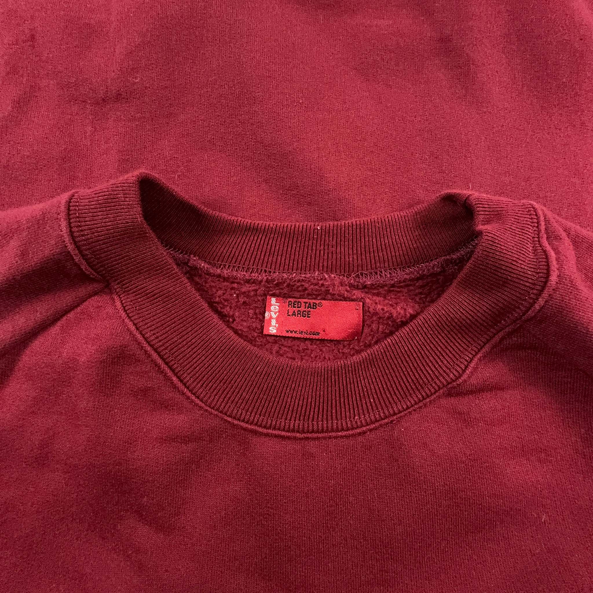 Felpa Levi's Vintage rosso bordeaux a girocollo anni 2000 - Taglia L/XL