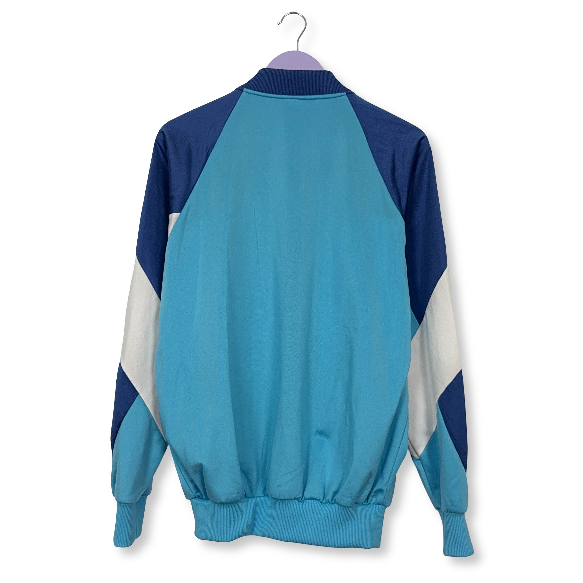 Felpa Puma Vintage azzurra e blu con zip e logo ricamato anni 90 - Taglia 6 uomo