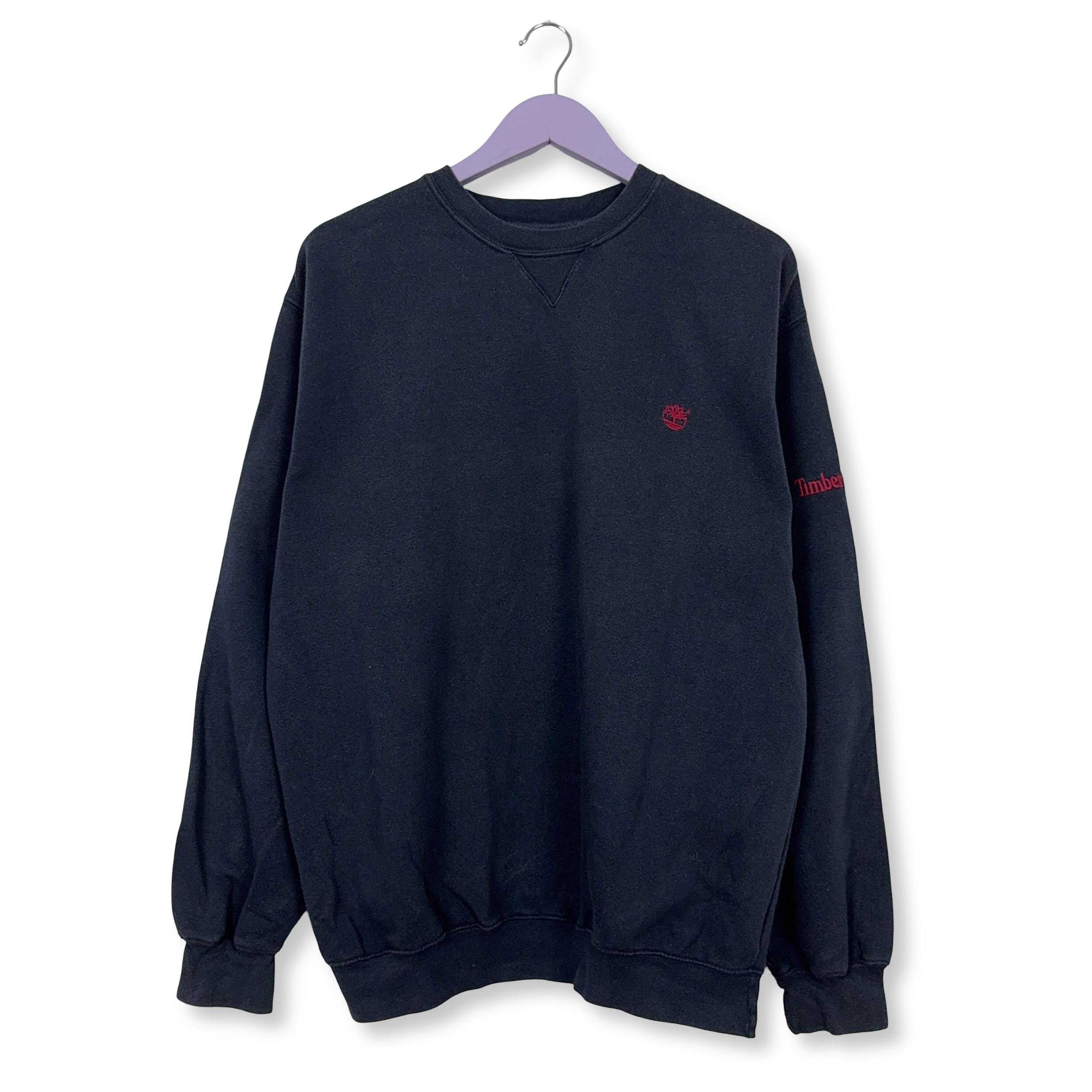 Felpa Timberland Vintage blu scura a girocollo 80% cotone anni 2000 - Taglia L uomo