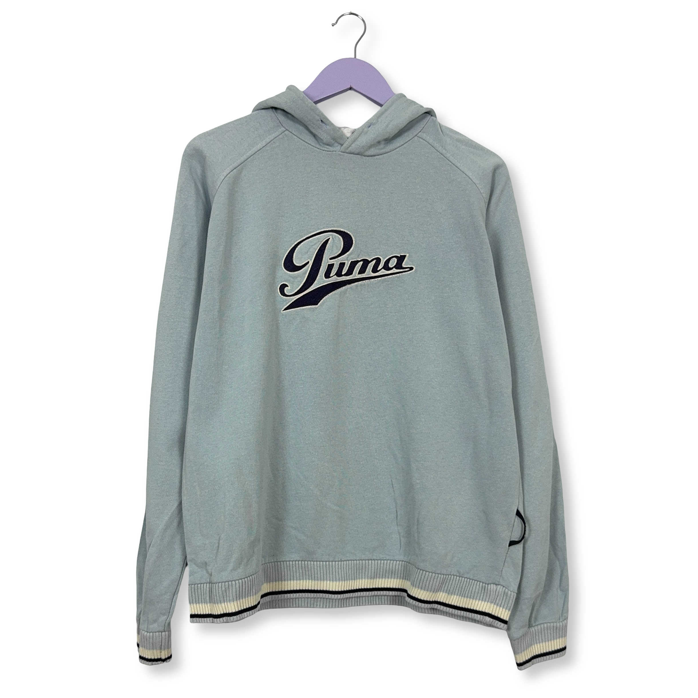 Felpa Puma Vintage azzurra con cappuccio anni 2000 - Taglia M/L uomo