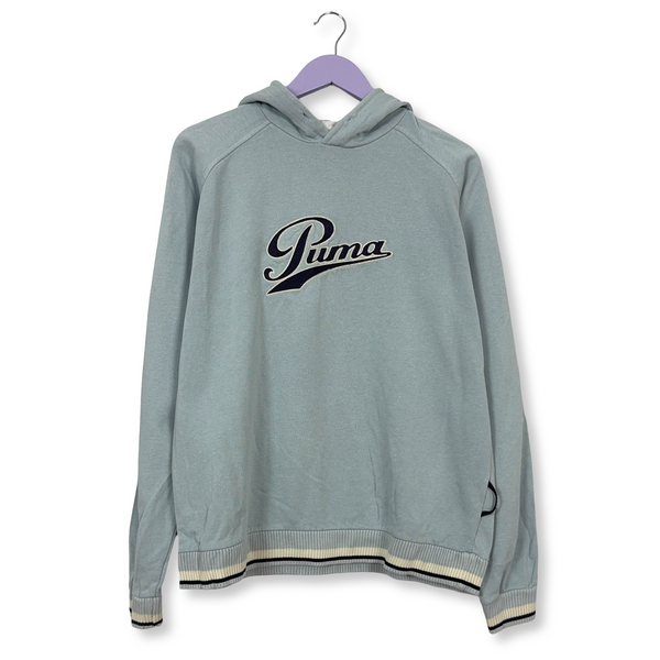 Felpa Puma Vintage azzurra con cappuccio anni 2000 - Taglia M/L uomo