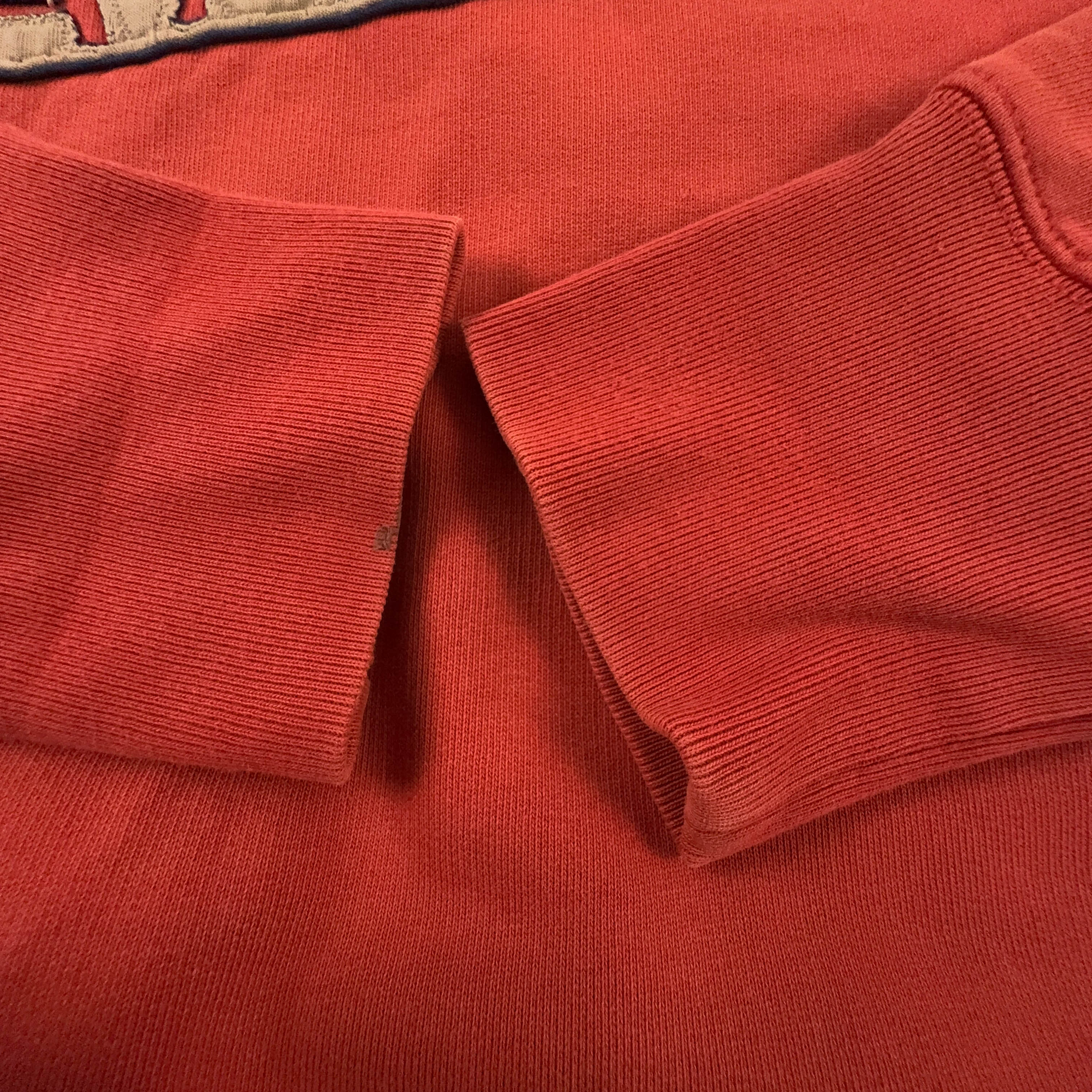 Felpa Napapijri Vintage arancione a girocollo logo ricamato anni 90 00 - Taglia XL uomo