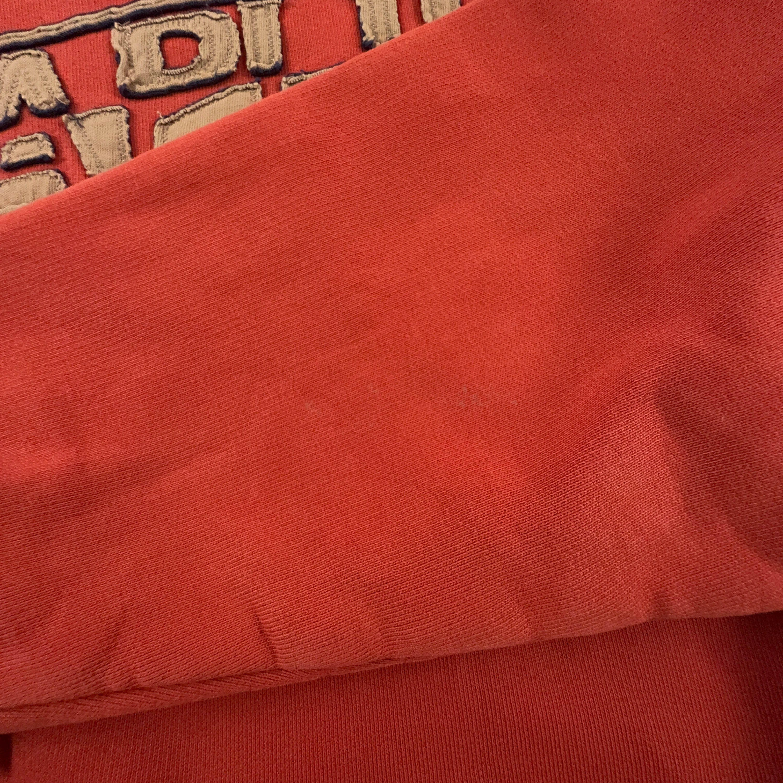 Felpa Napapijri Vintage arancione a girocollo logo ricamato anni 90 00 - Taglia XL uomo