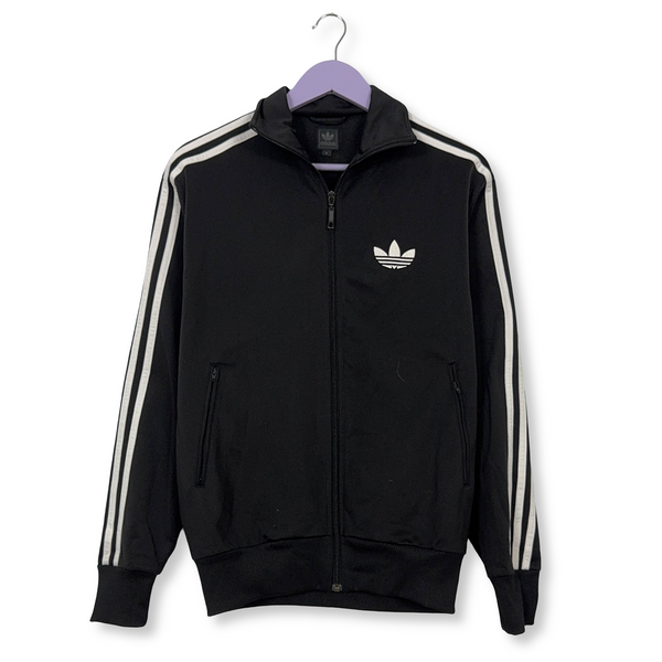 Felpa Adidas Vintage nera e bianca logo ricamato anni 90 - Taglia S/M uomo