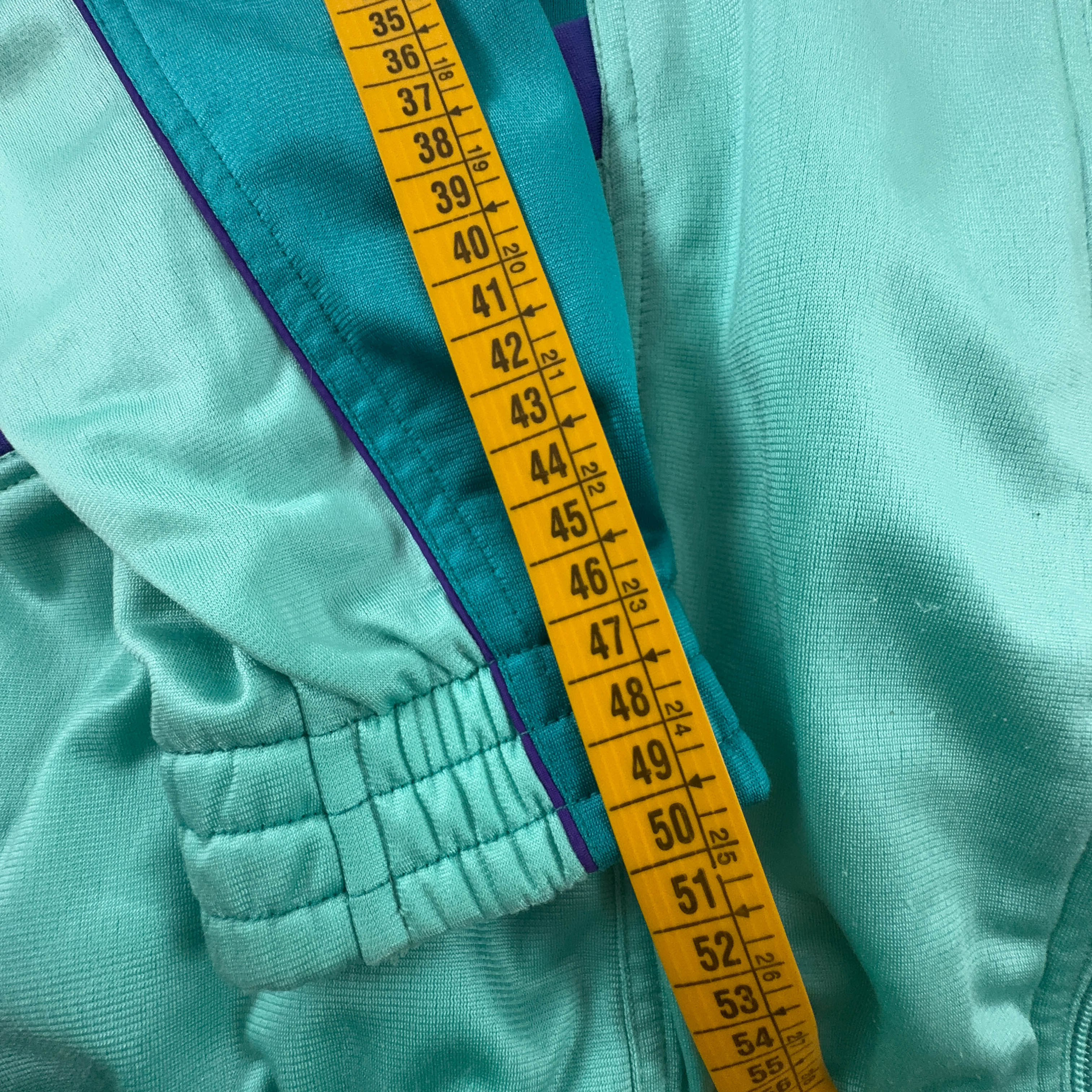 Felpa Lotto Vintage verde acqua con zip anni 90 - Taglia S/M uomo