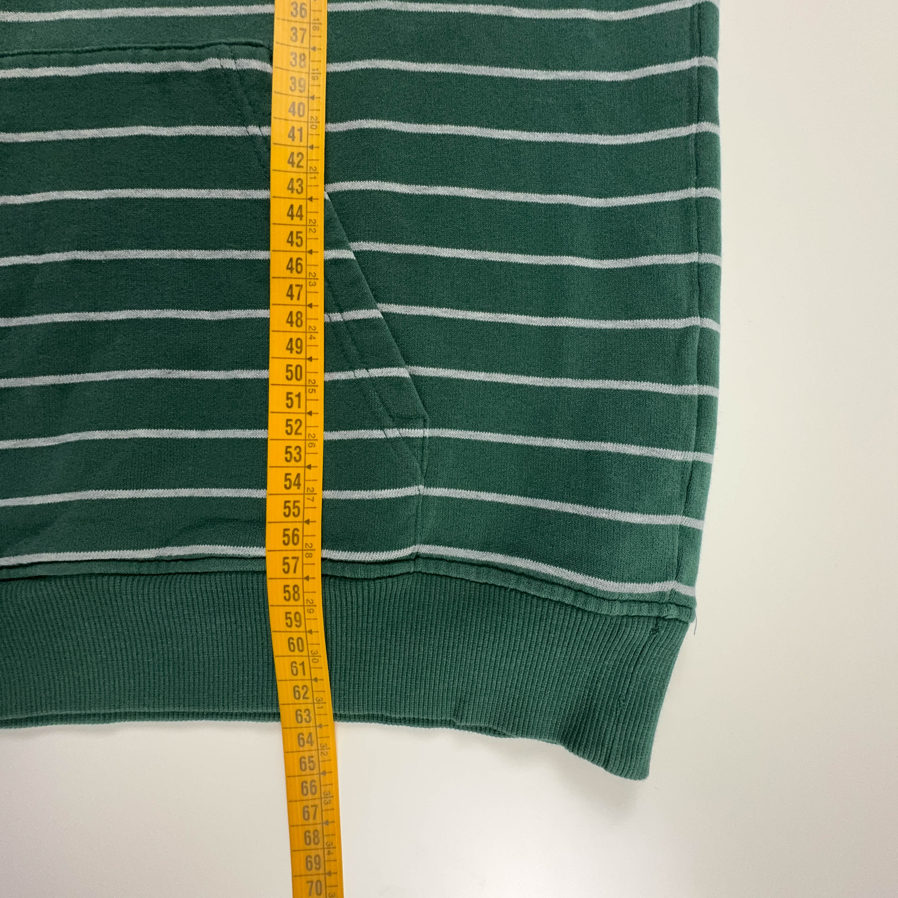 Felpa Fred Perry verde e bianca a righe con cappuccio - Taglia S/M uomo