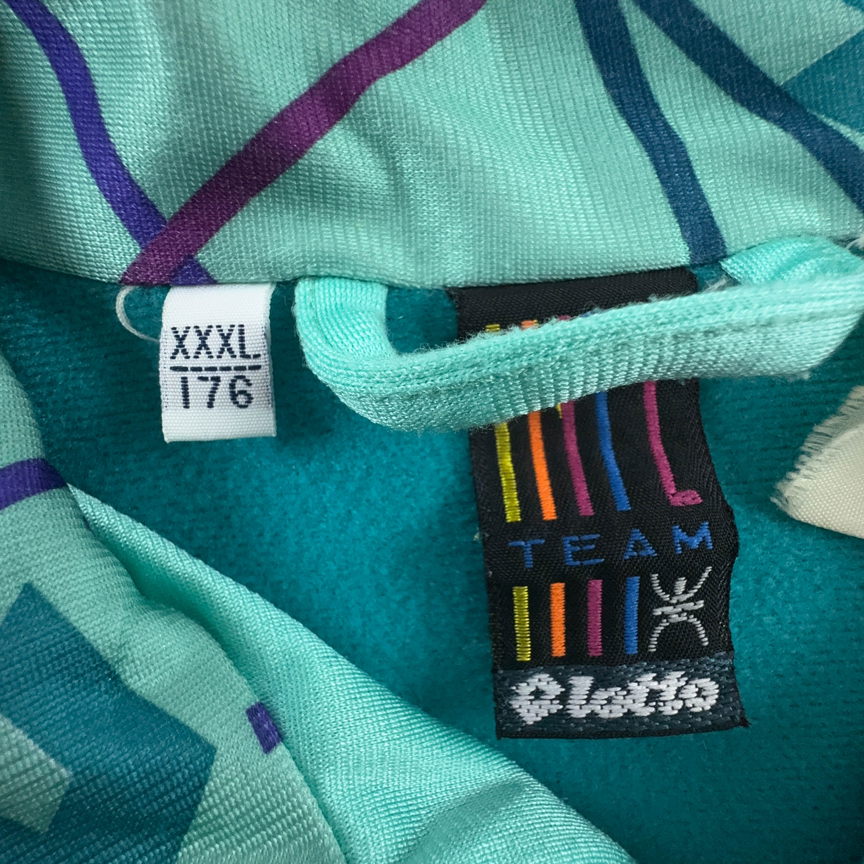 Felpa Lotto Vintage verde acqua con zip anni 90 - Taglia S/M uomo