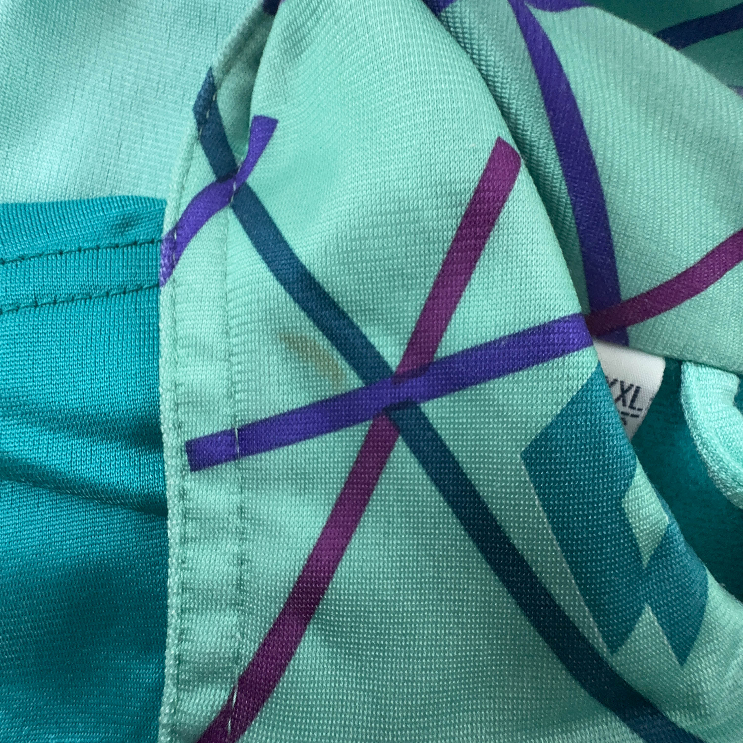 Felpa Lotto Vintage verde acqua con zip anni 90 - Taglia S/M uomo