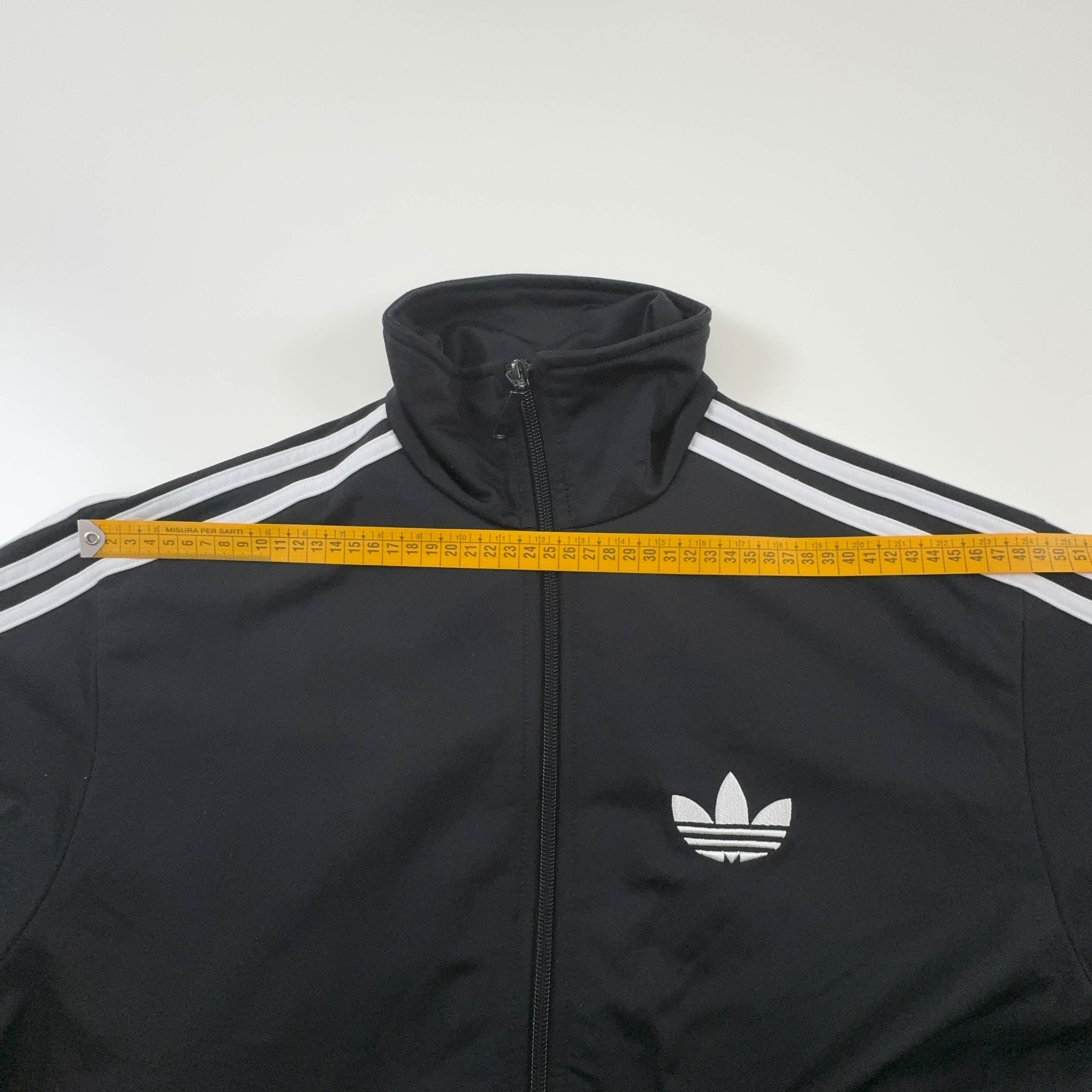 Felpa Adidas Vintage nera e bianca logo ricamato anni 90 - Taglia S/M uomo