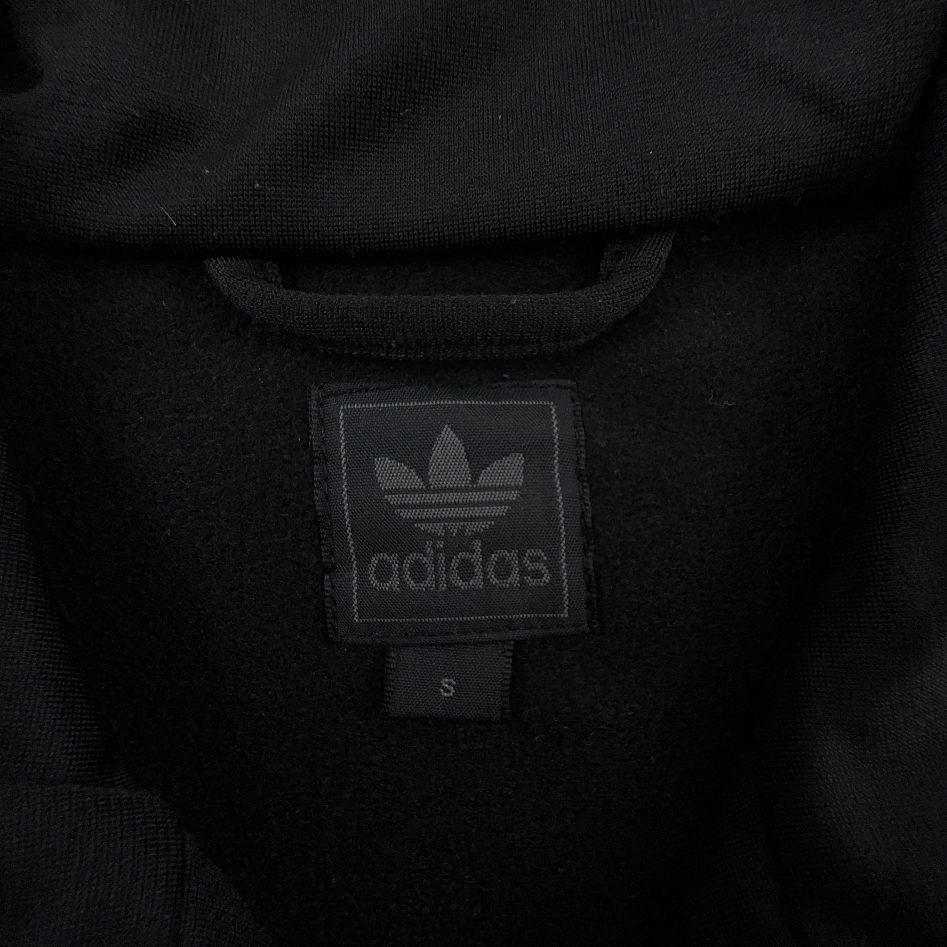 Felpa Adidas Vintage nera e bianca logo ricamato anni 90 - Taglia S/M uomo