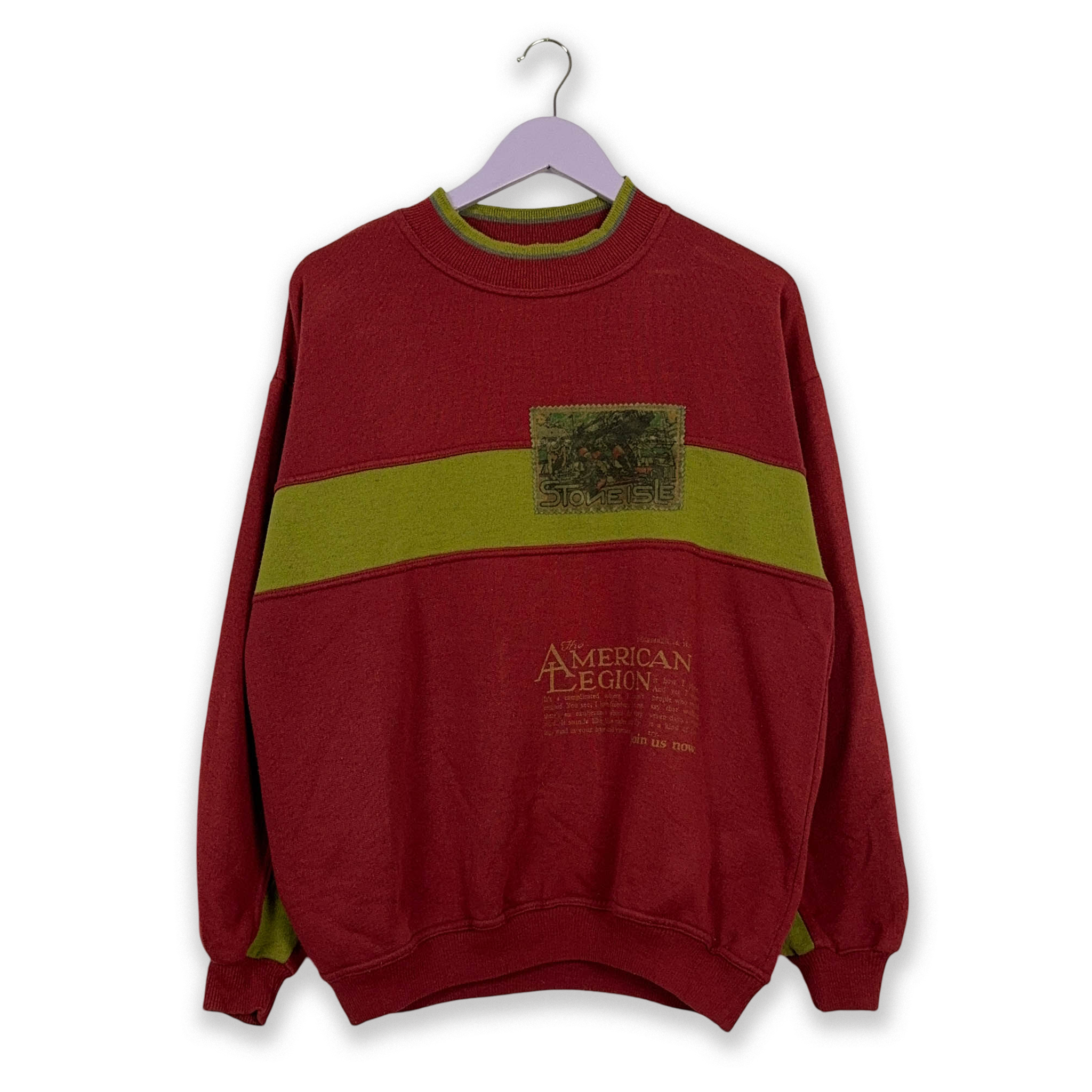 Felpa Vintage a girocollo bordeaux anni 80 - Taglia M/L uomo