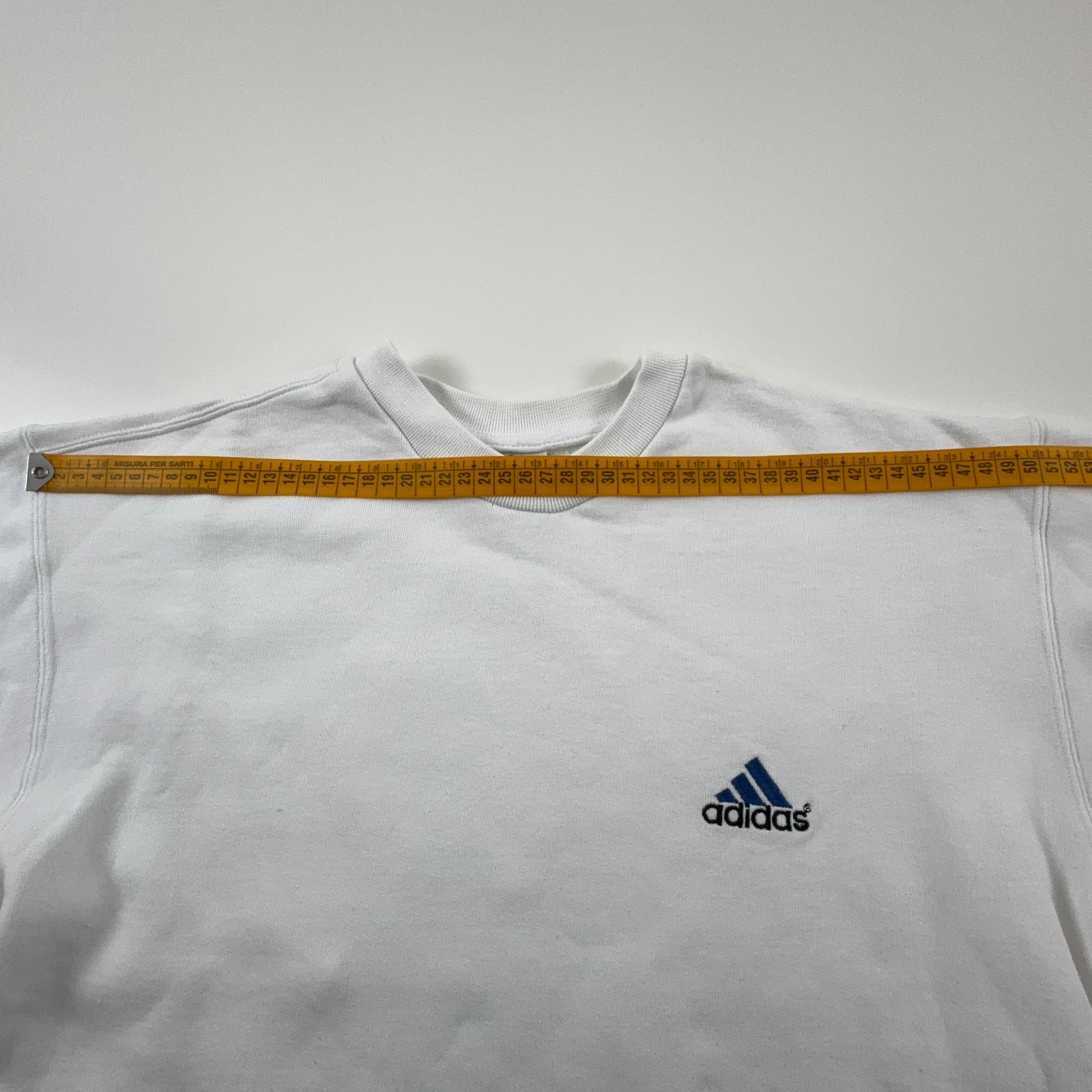 Felpa Adidas Vintage bianca a girocollo anni 90 - Taglia S/M uomo