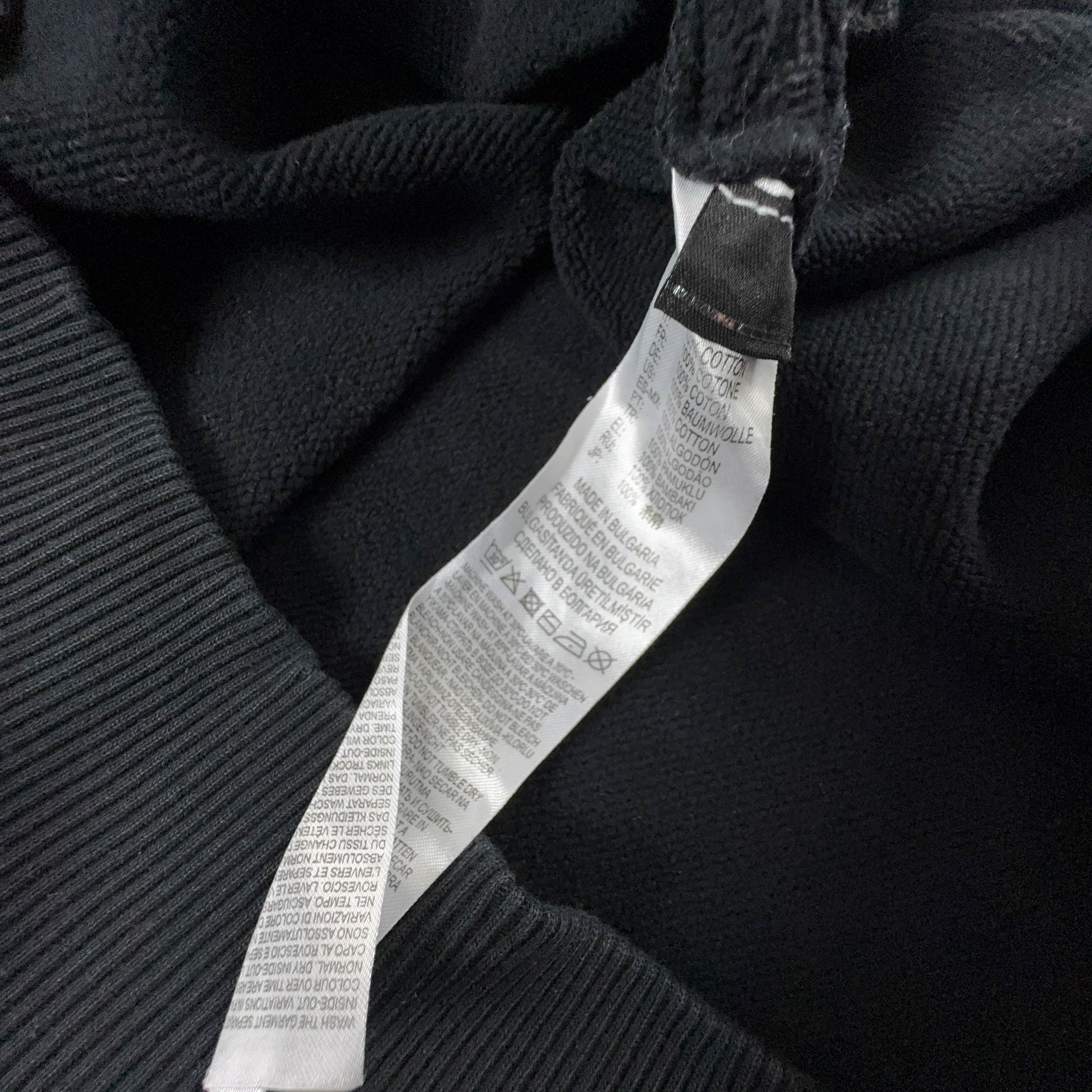 Felpa Diesel nera con stampa e cappuccio 100% cotone - Taglia M uomo