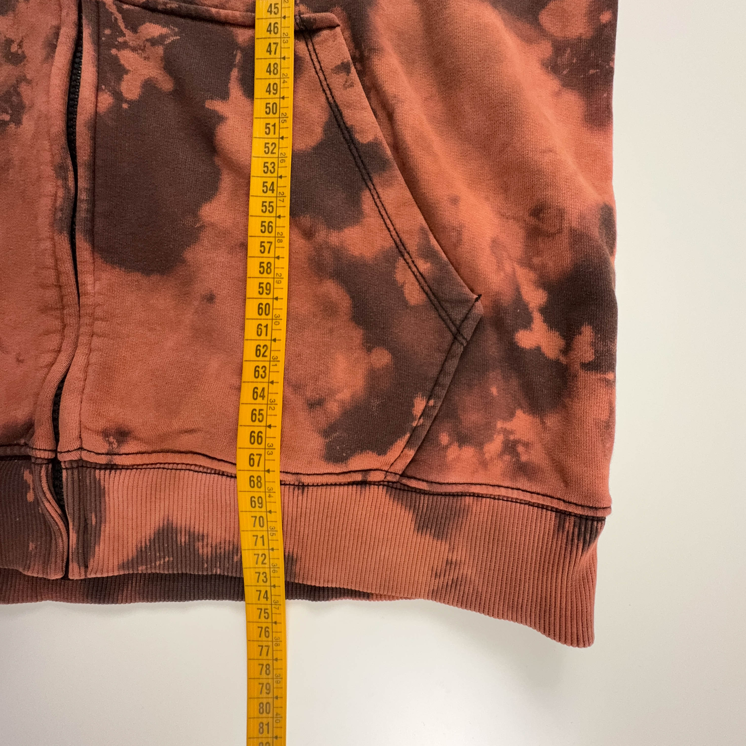 Felpa Napapijri Tie Dye arancione con zip e cappuccio - Taglia L uomo