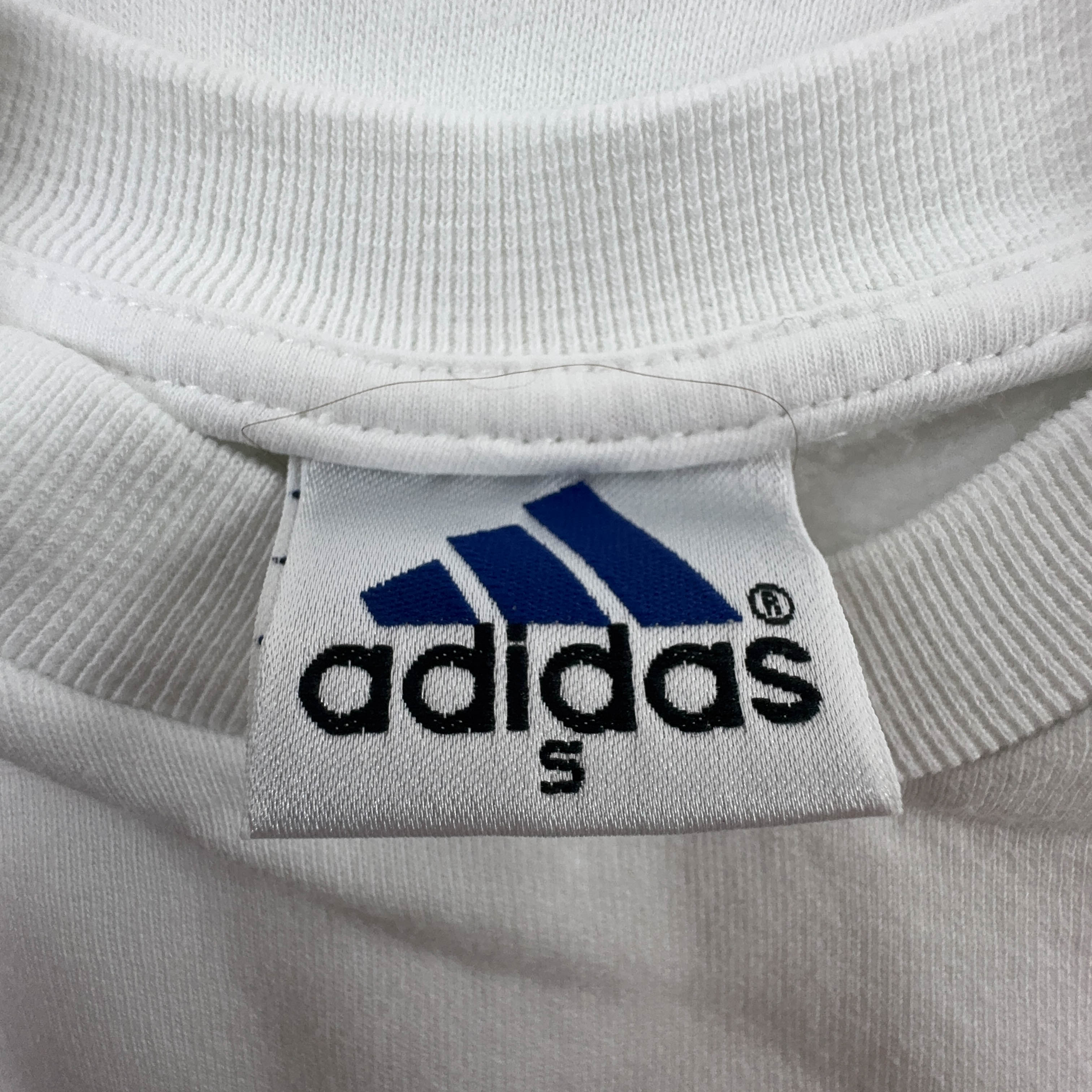 Felpa Adidas Vintage bianca a girocollo anni 90 - Taglia S/M uomo