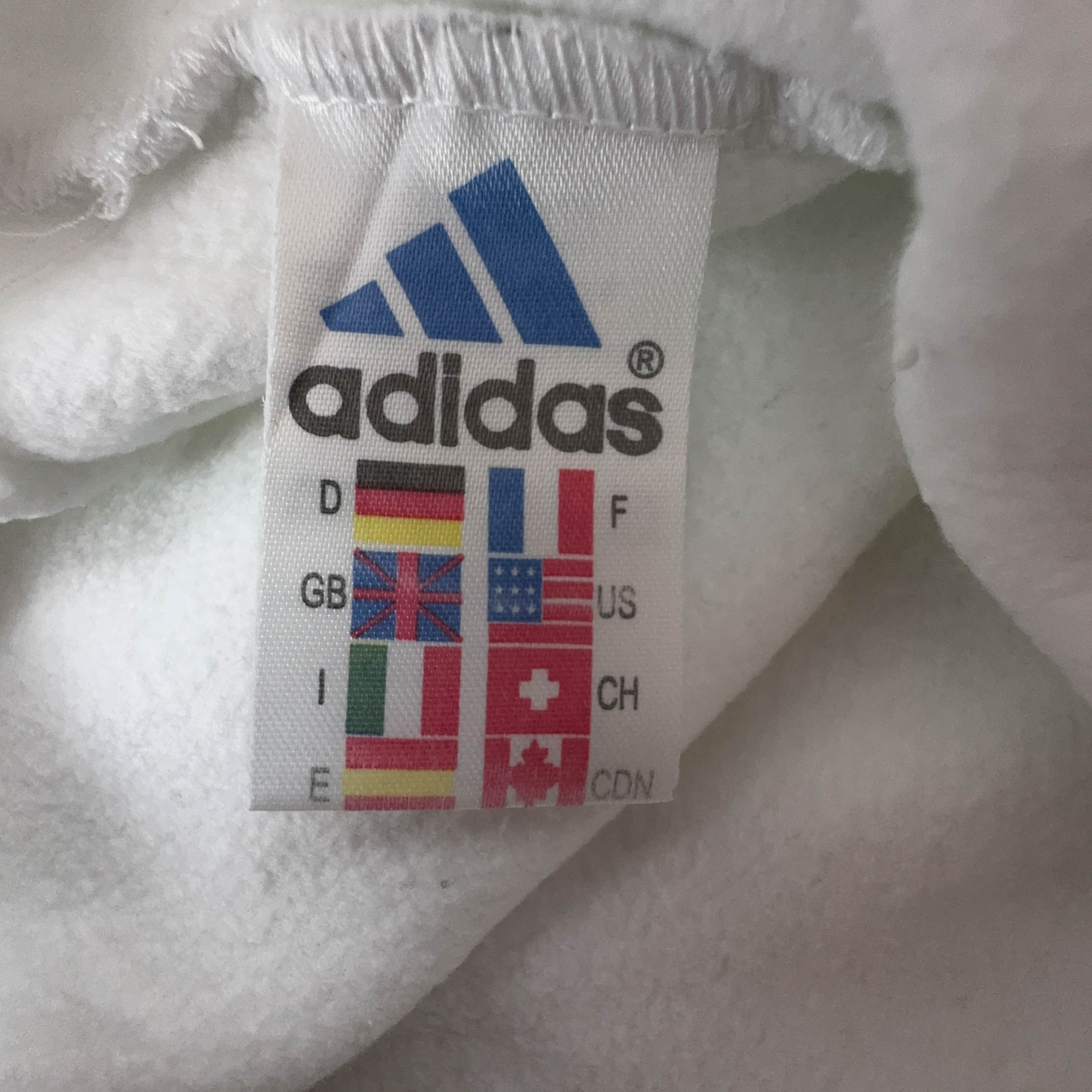 Felpa Adidas Vintage bianca a girocollo anni 90 - Taglia S/M uomo