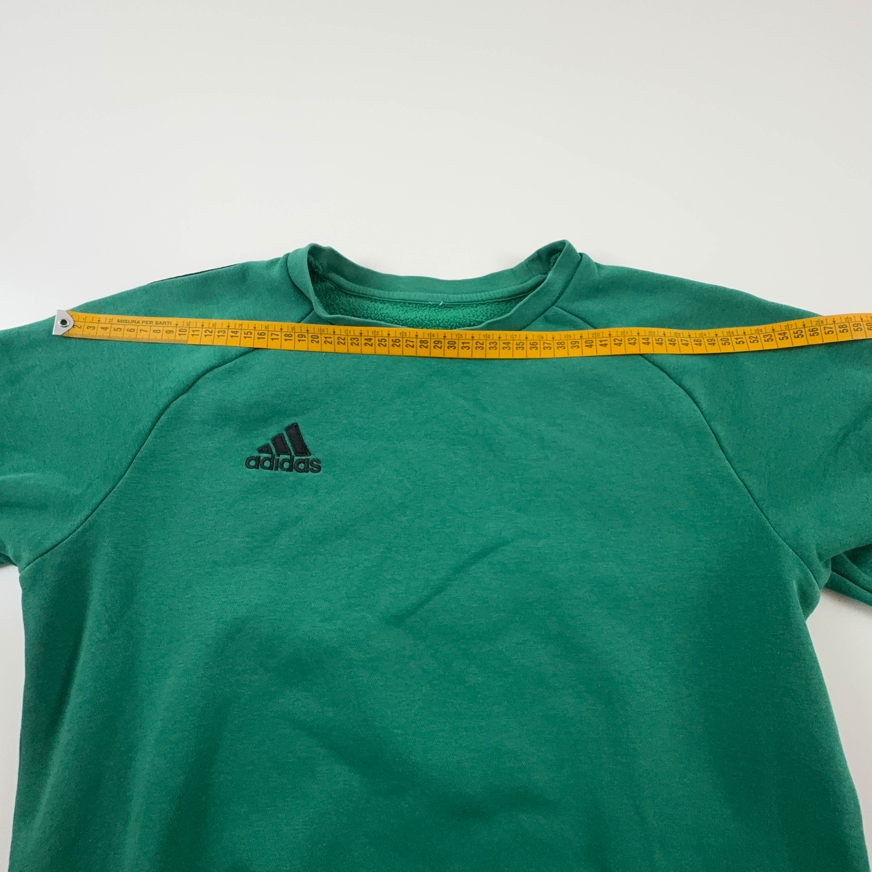 Felpa Adidas Vintage verde a girocollo 70% cotone - Taglia M uomo