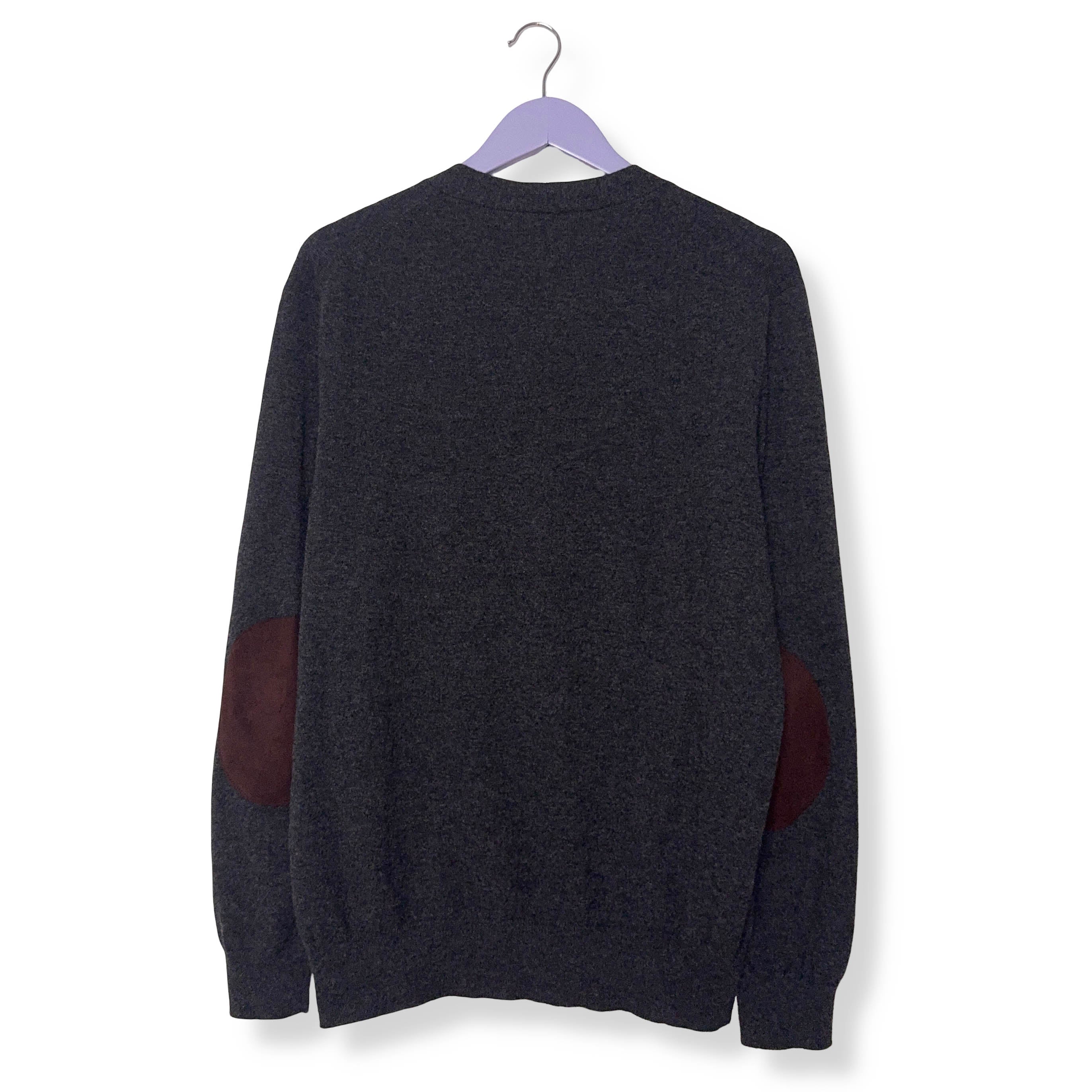 Cardigan Ralph Lauren grigio 100% lana merino con bottoni - Taglia L uomo