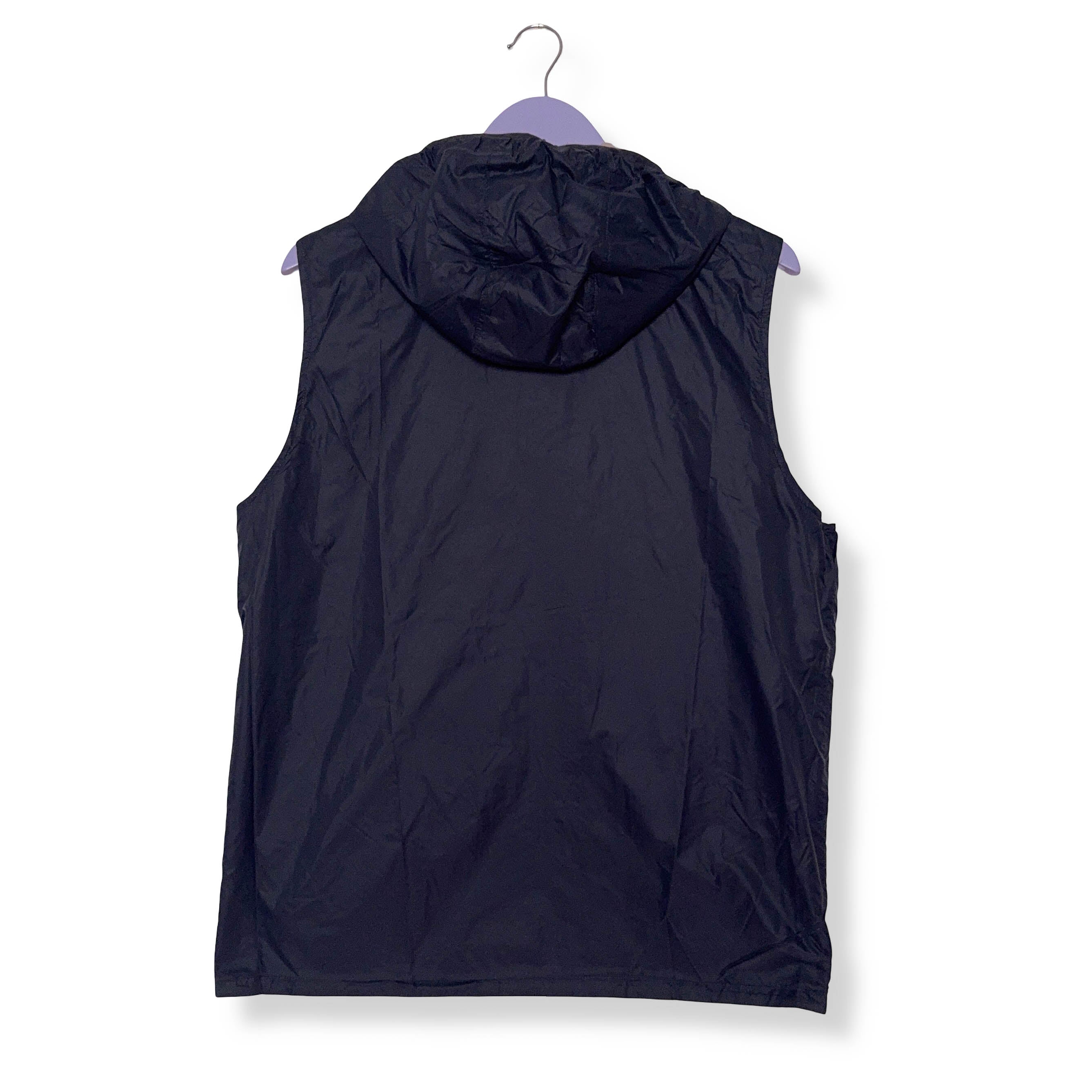 Giacca smanicata K way double face blu militare con zip - Taglia L uomo