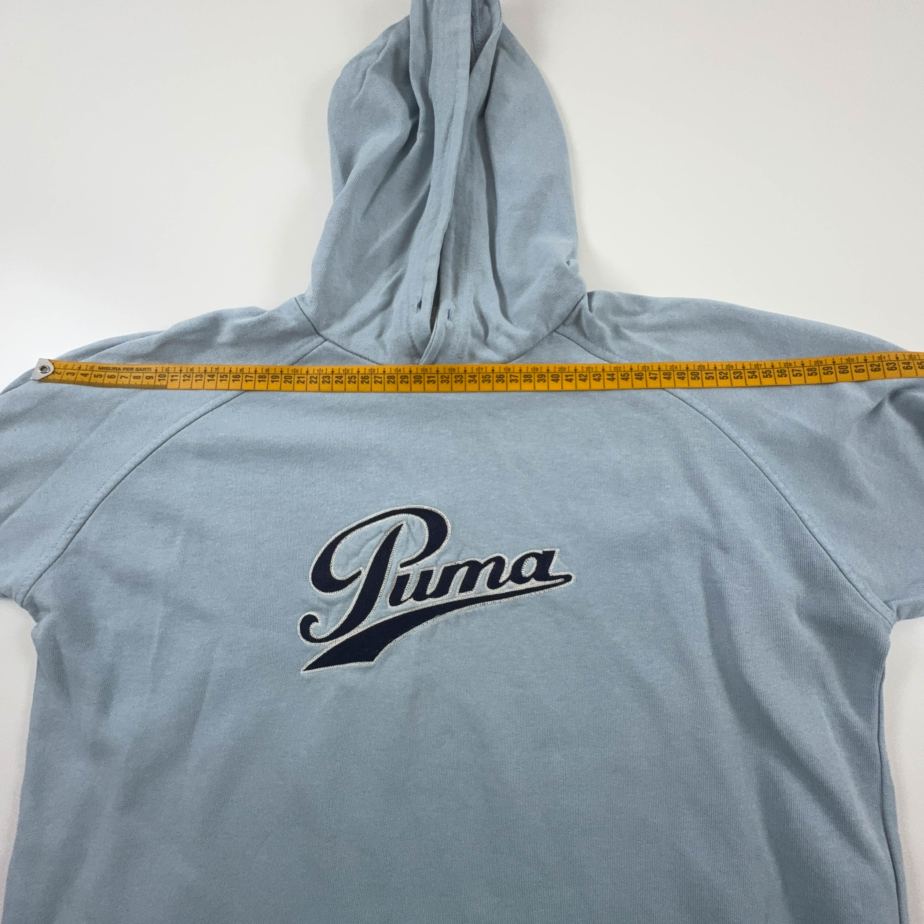 Felpa Puma Vintage azzurra con cappuccio anni 2000 - Taglia M/L uomo
