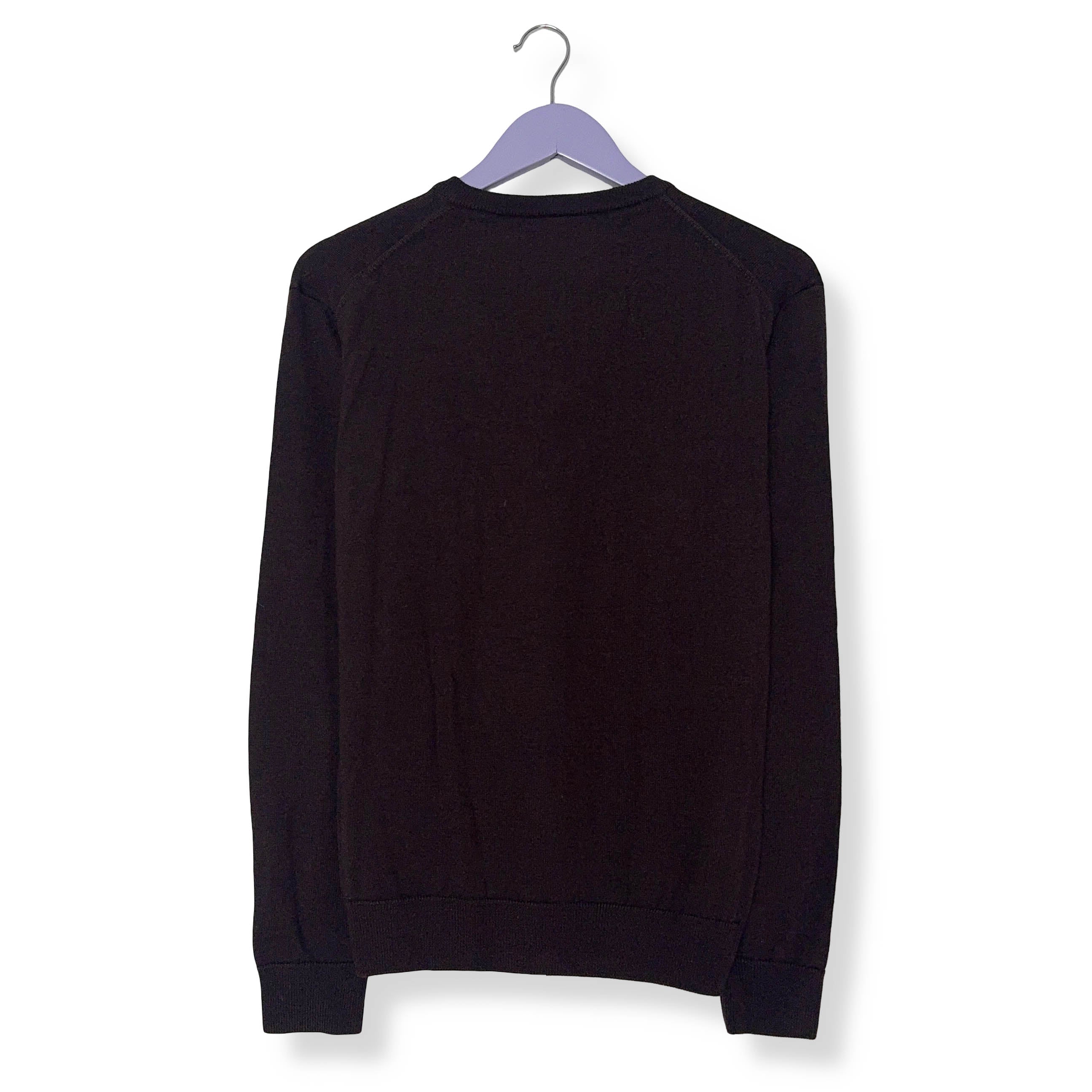 Maglione Lacoste marrone scuro 50% lana scollo a V - Taglia 4 M uomo