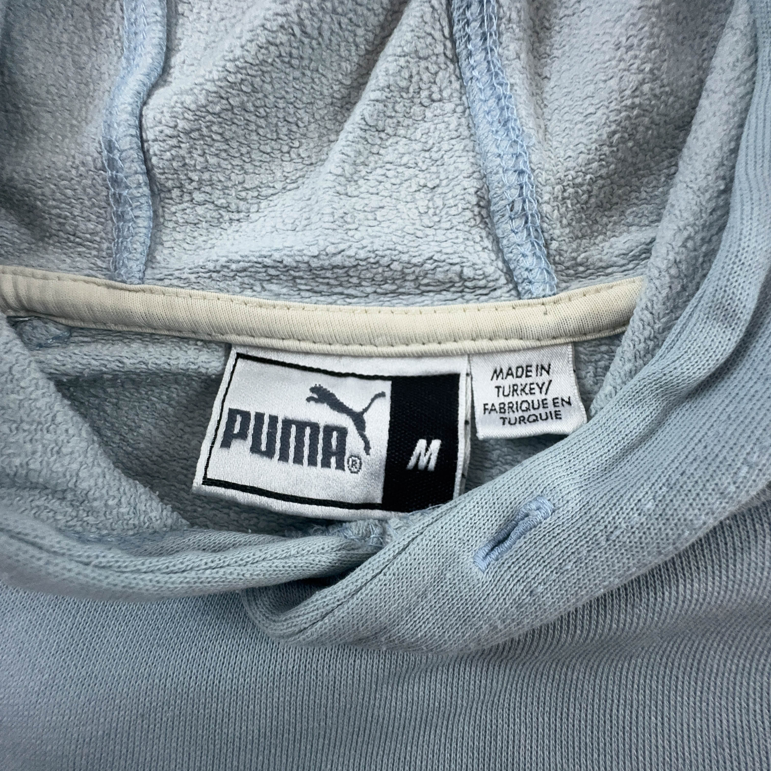 Felpa Puma Vintage azzurra con cappuccio anni 2000 - Taglia M/L uomo