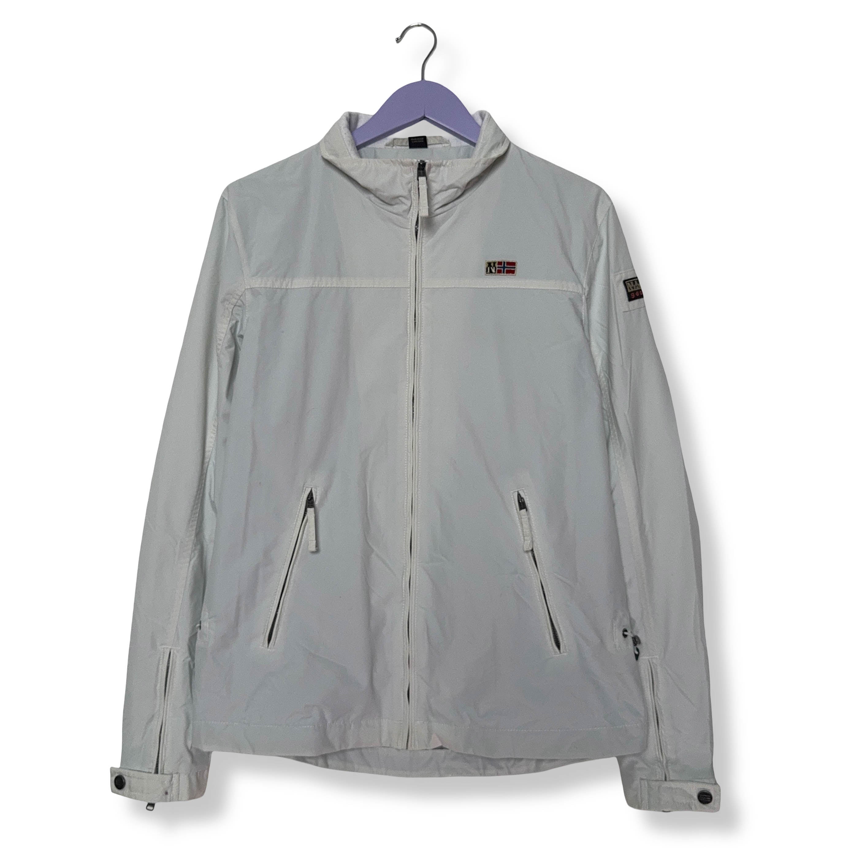 Giacca a vento Napapijri Vintage bianca con zip intera - Taglia M uomo
