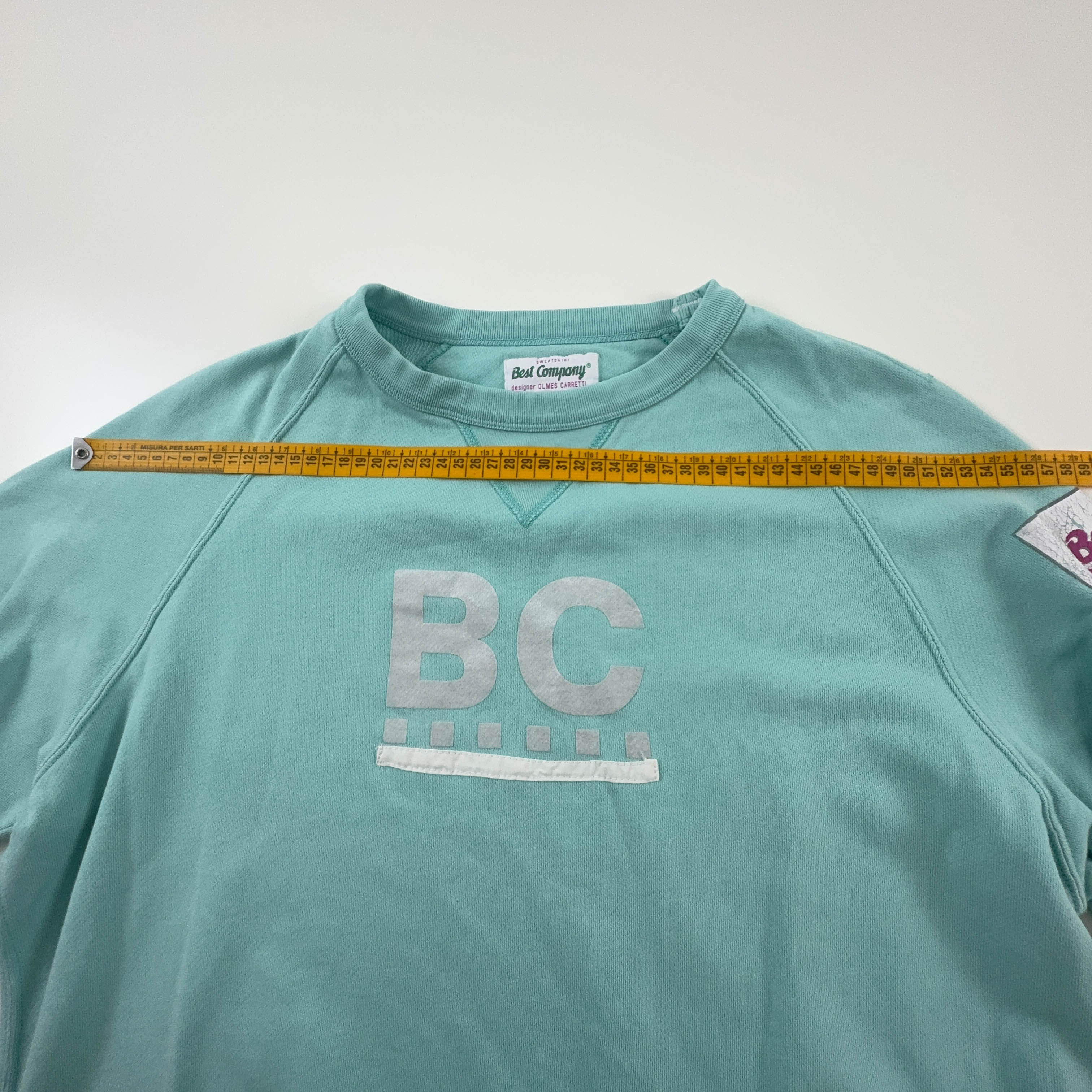 Felpa Best Company Vintage azzurra a girocollo in cotone - Taglia L uomo