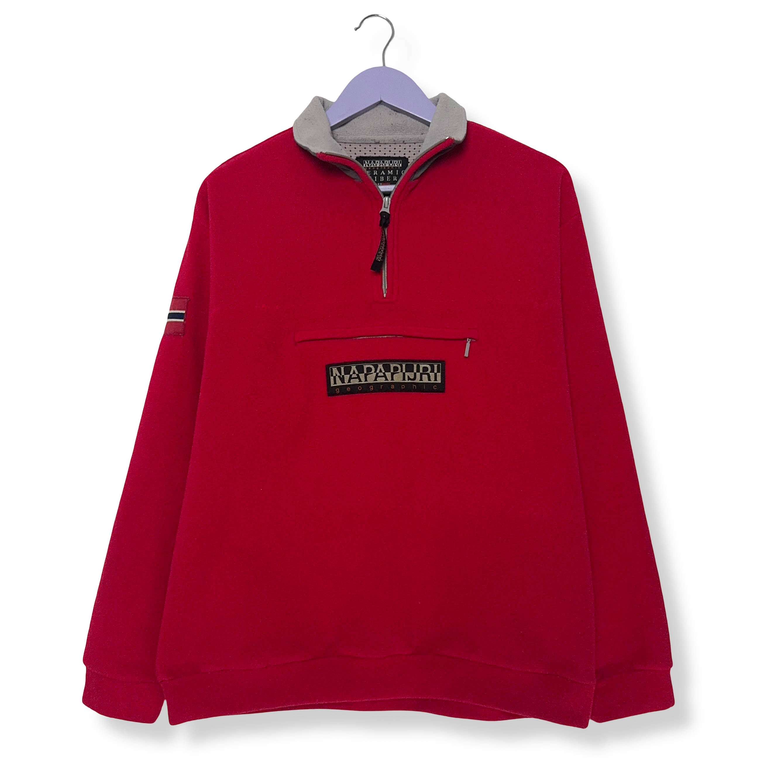 Pile Napapijri Vintage ceramic fiber rosso quarter zip - Taglia M uomo