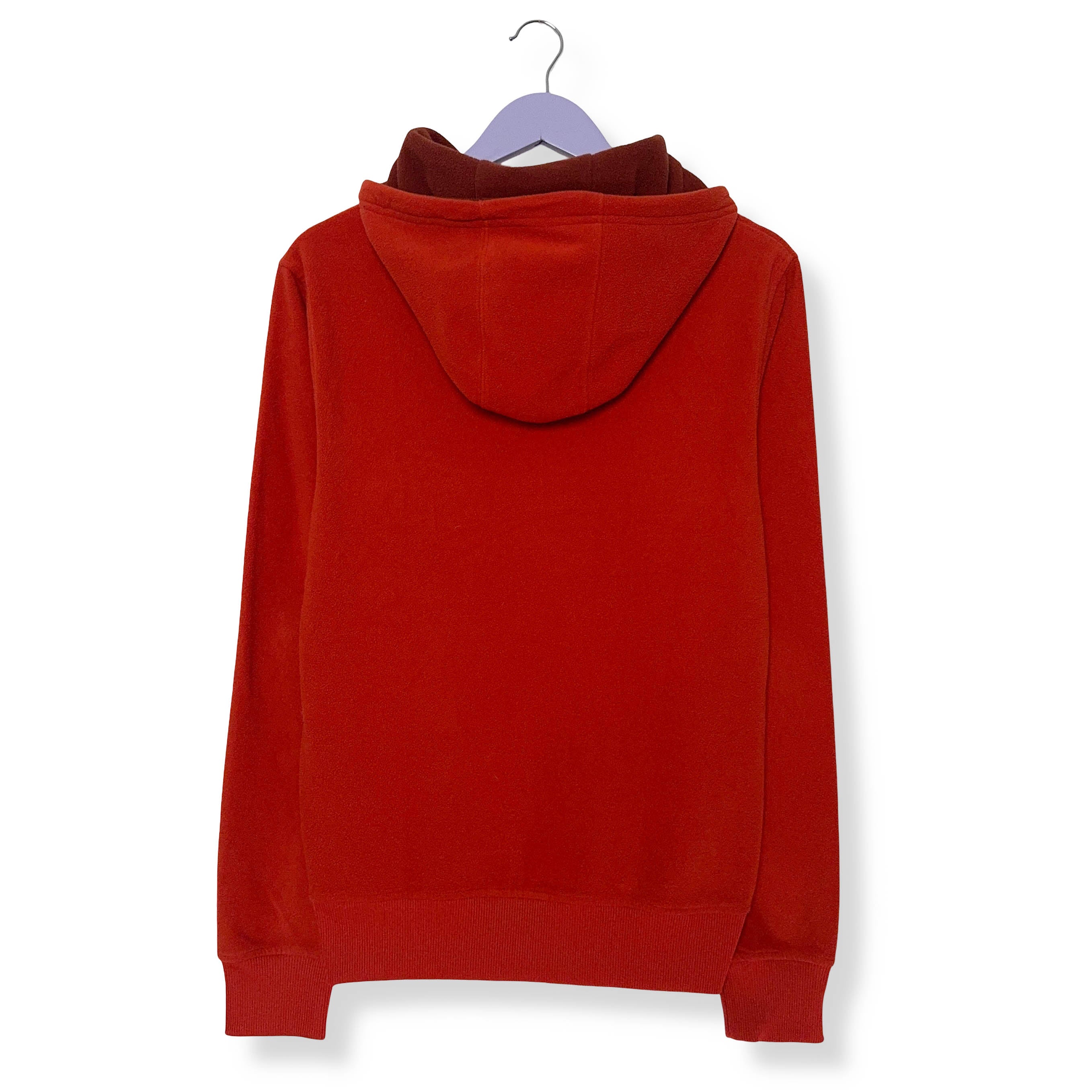 Pile The North Face arancione con cappuccio logo grande ricamato - Taglia S uomo