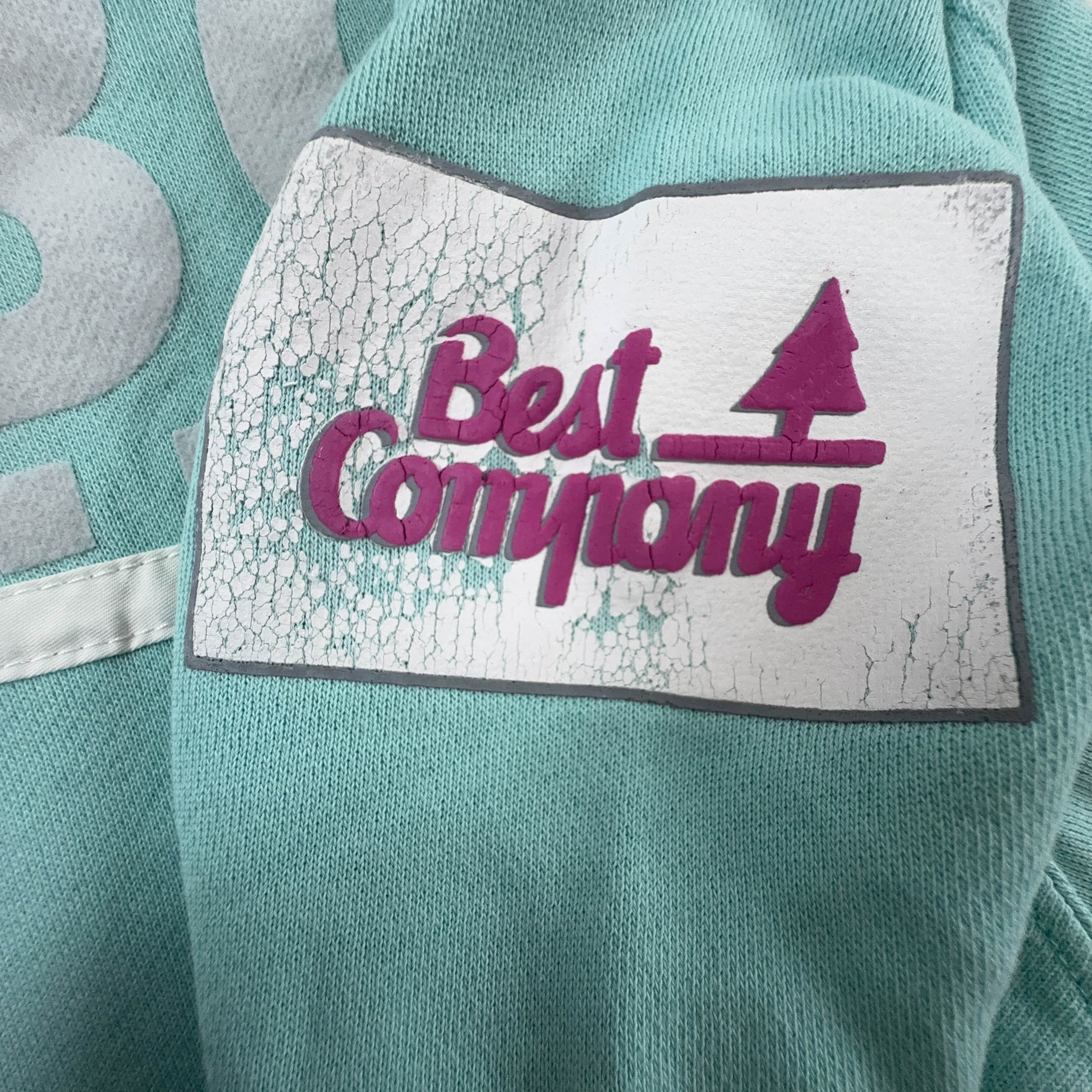 Felpa Best Company Vintage azzurra a girocollo in cotone - Taglia L uomo