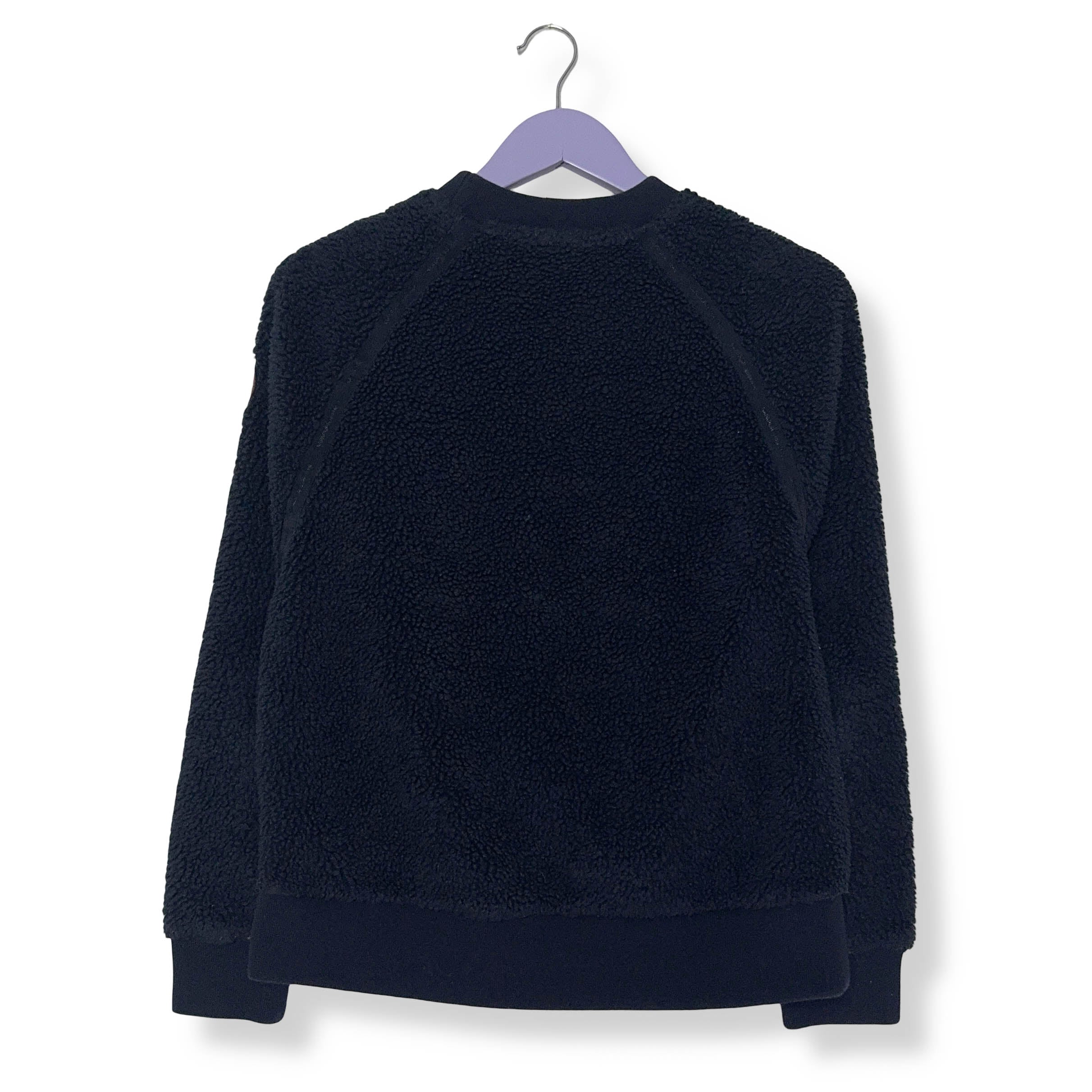 Pile Napapijri blu scuro girocollo con patch - Taglia S uomo