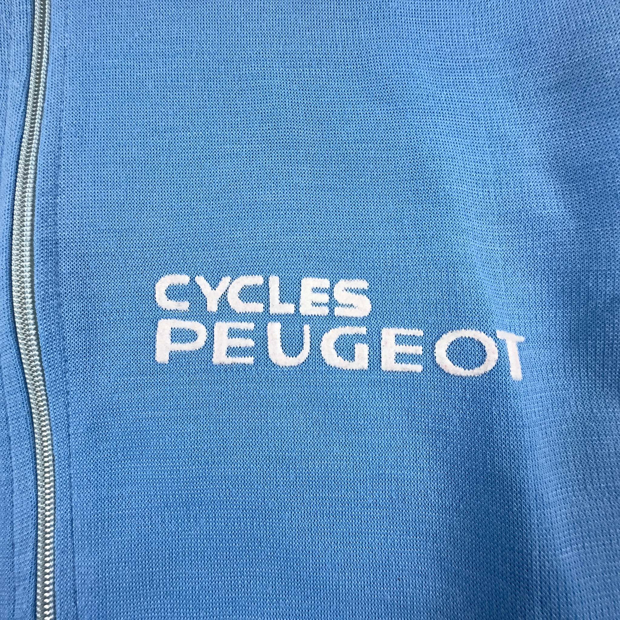 Felpa Vintage Cycles Peugeot blu con zip anni 80 - Taglia M uomo