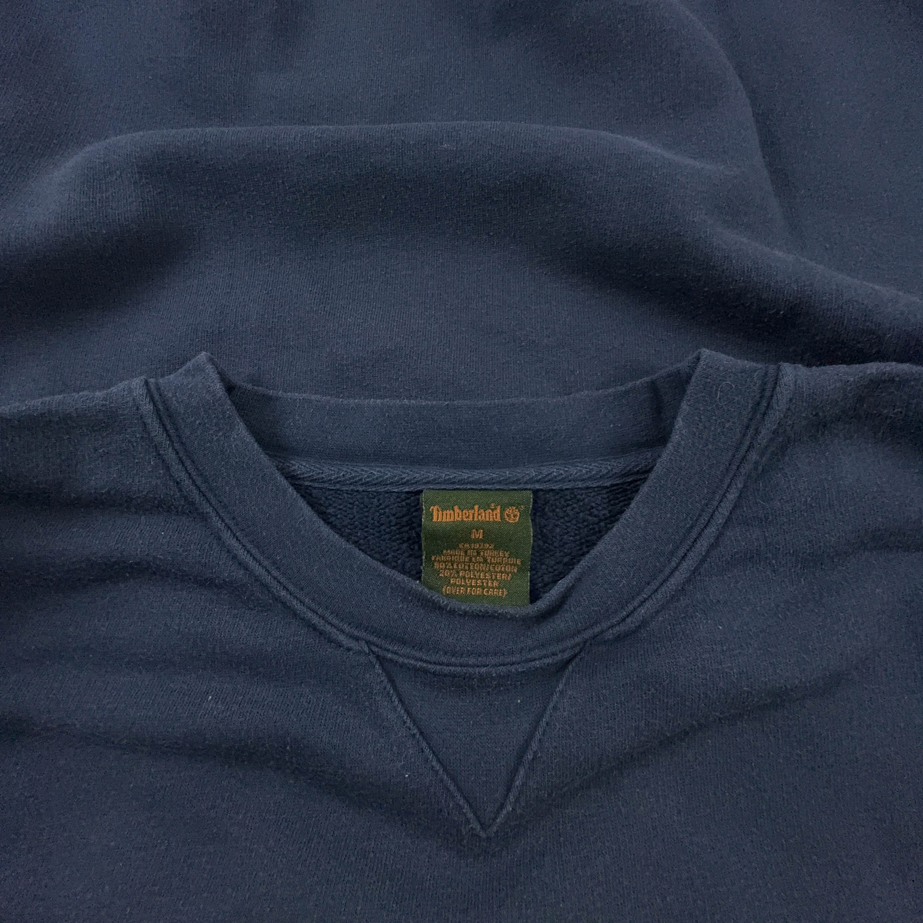 Felpa Timberland Vintage blu scura a girocollo 80% cotone anni 2000 - Taglia L uomo