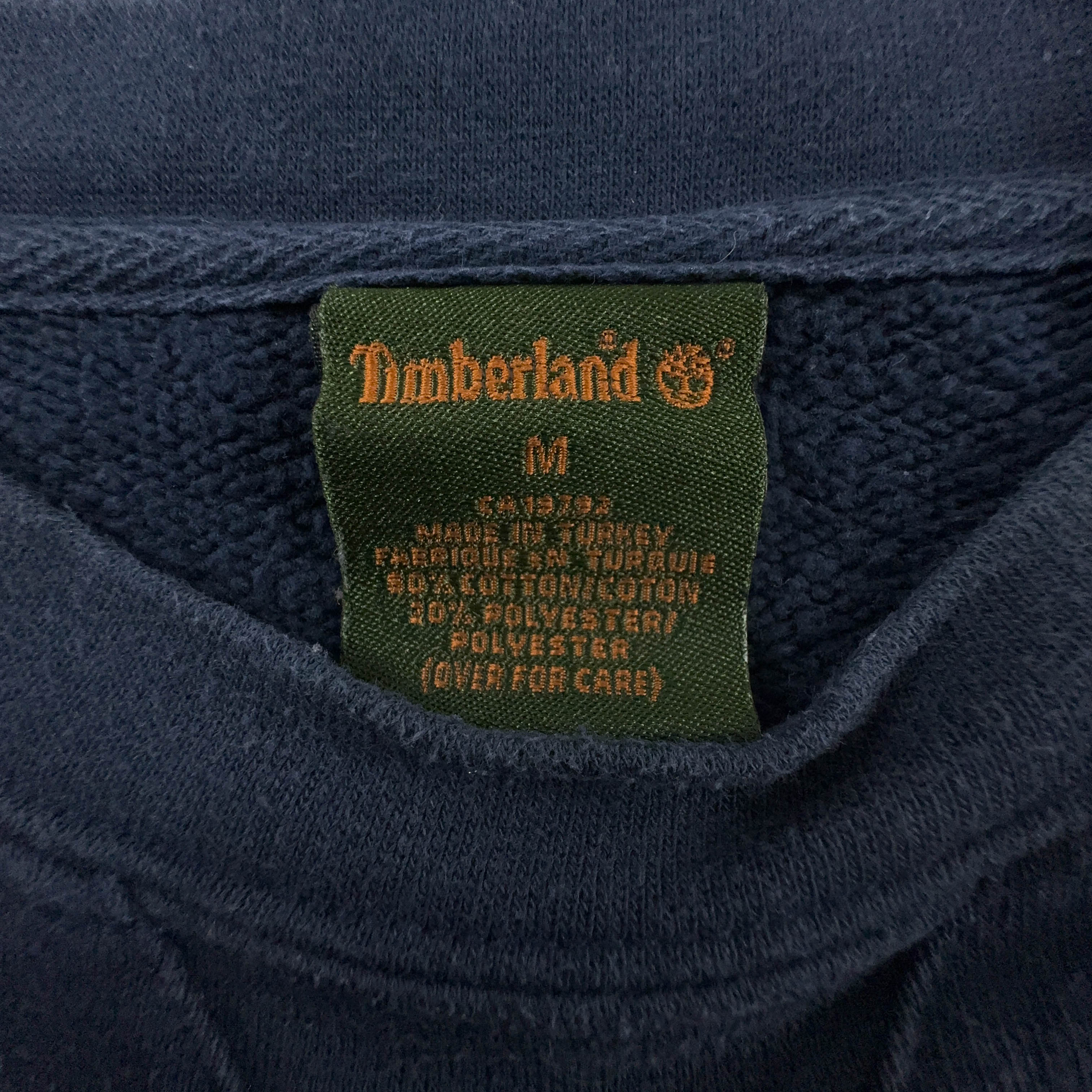 Felpa Timberland Vintage blu scura a girocollo 80% cotone anni 2000 - Taglia L uomo