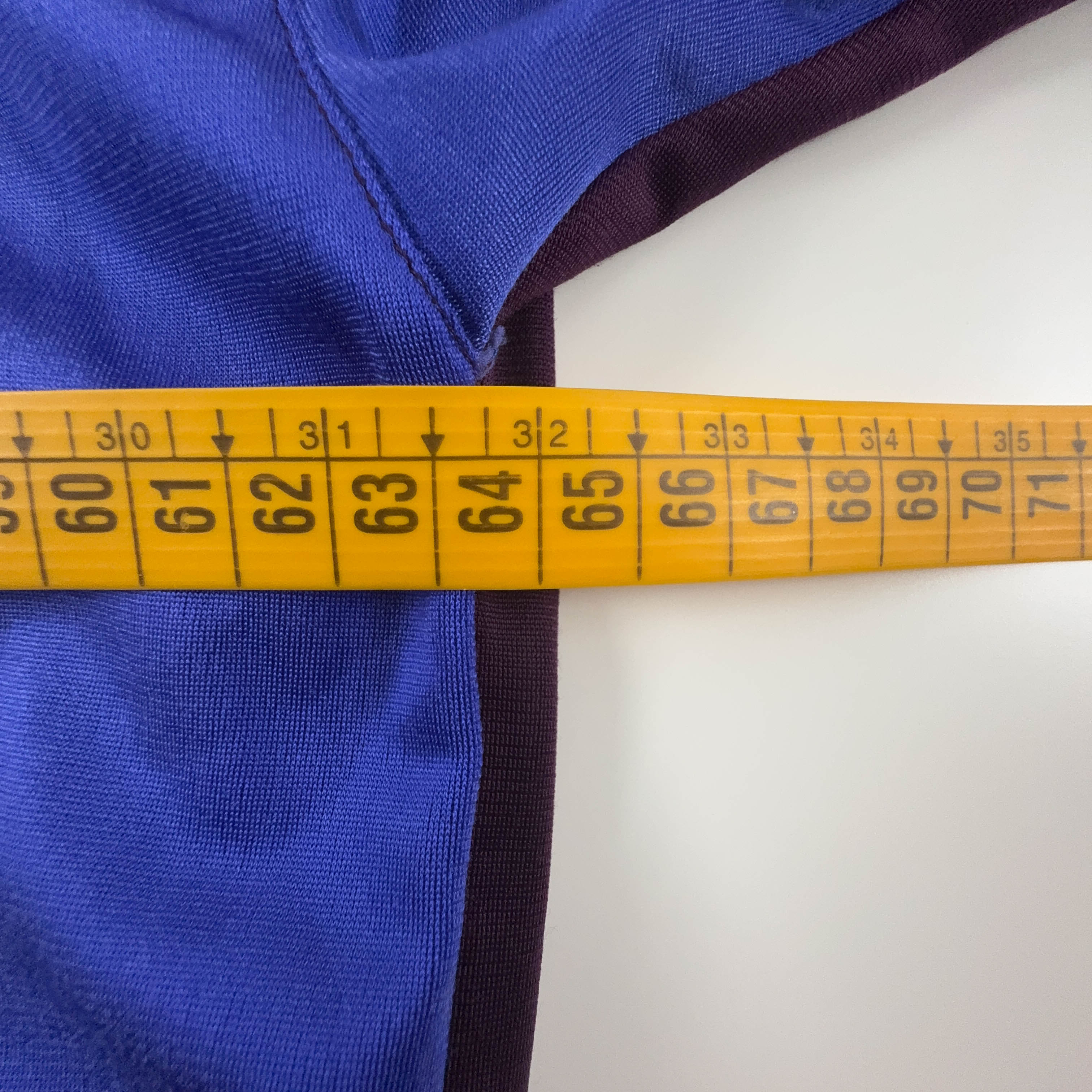 Felpa Lotto Vintage blu e bordeaux con zip e logo ricamato anni 80 - Taglia XXL uomo