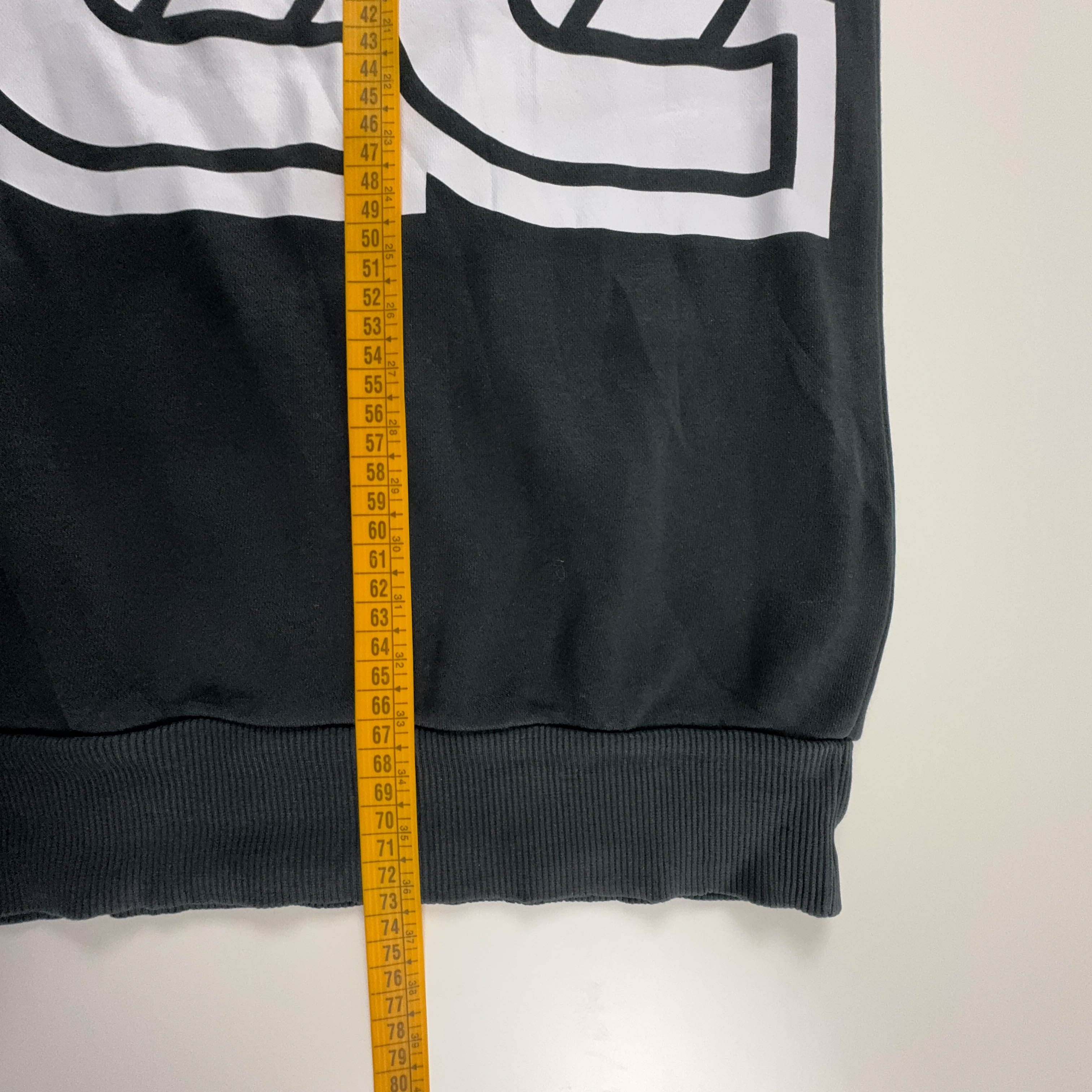 Felpa Reebok nera a girocollo in cotone logo stampato grande - Taglia L uomo