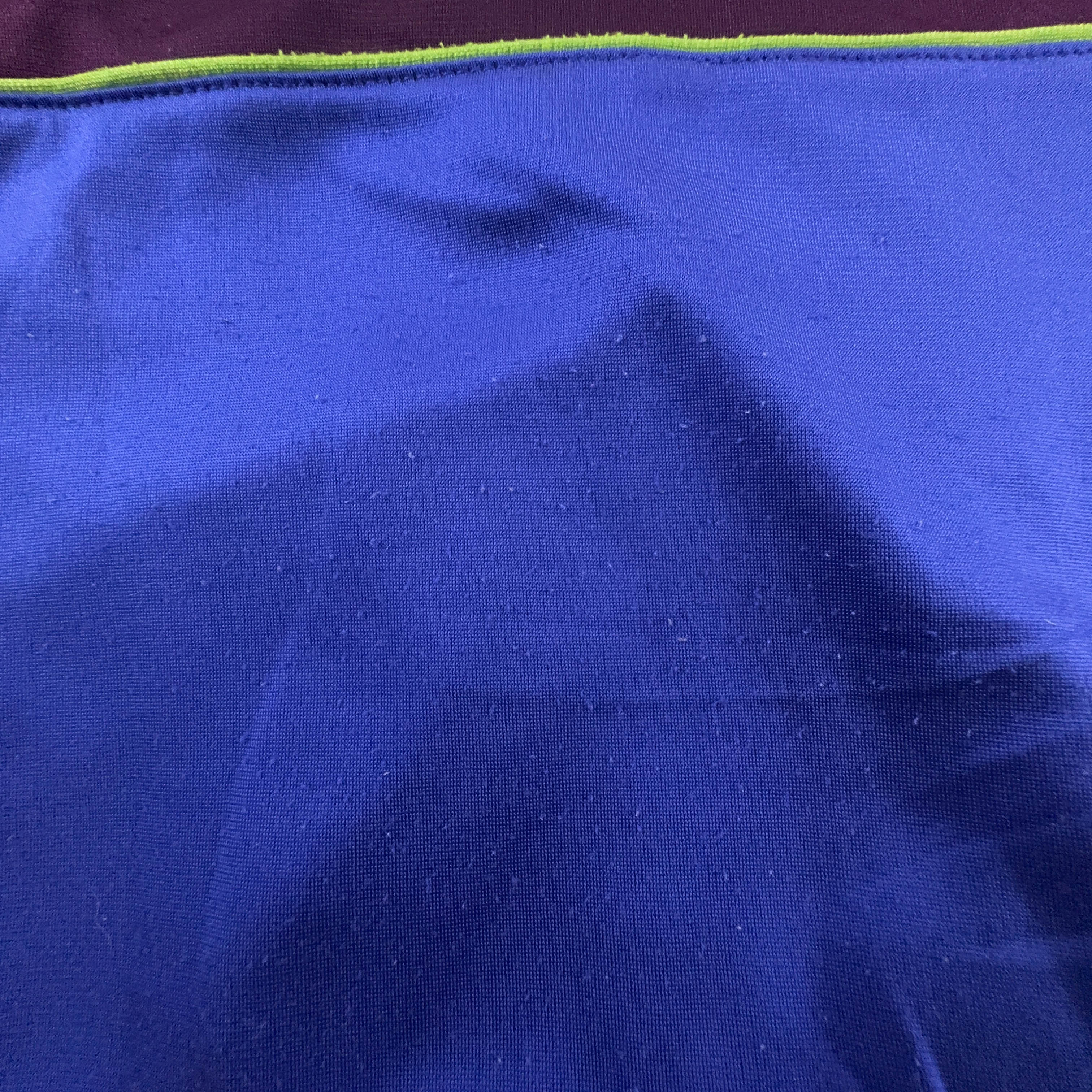 Felpa Lotto Vintage blu e bordeaux con zip e logo ricamato anni 80 - Taglia XXL uomo