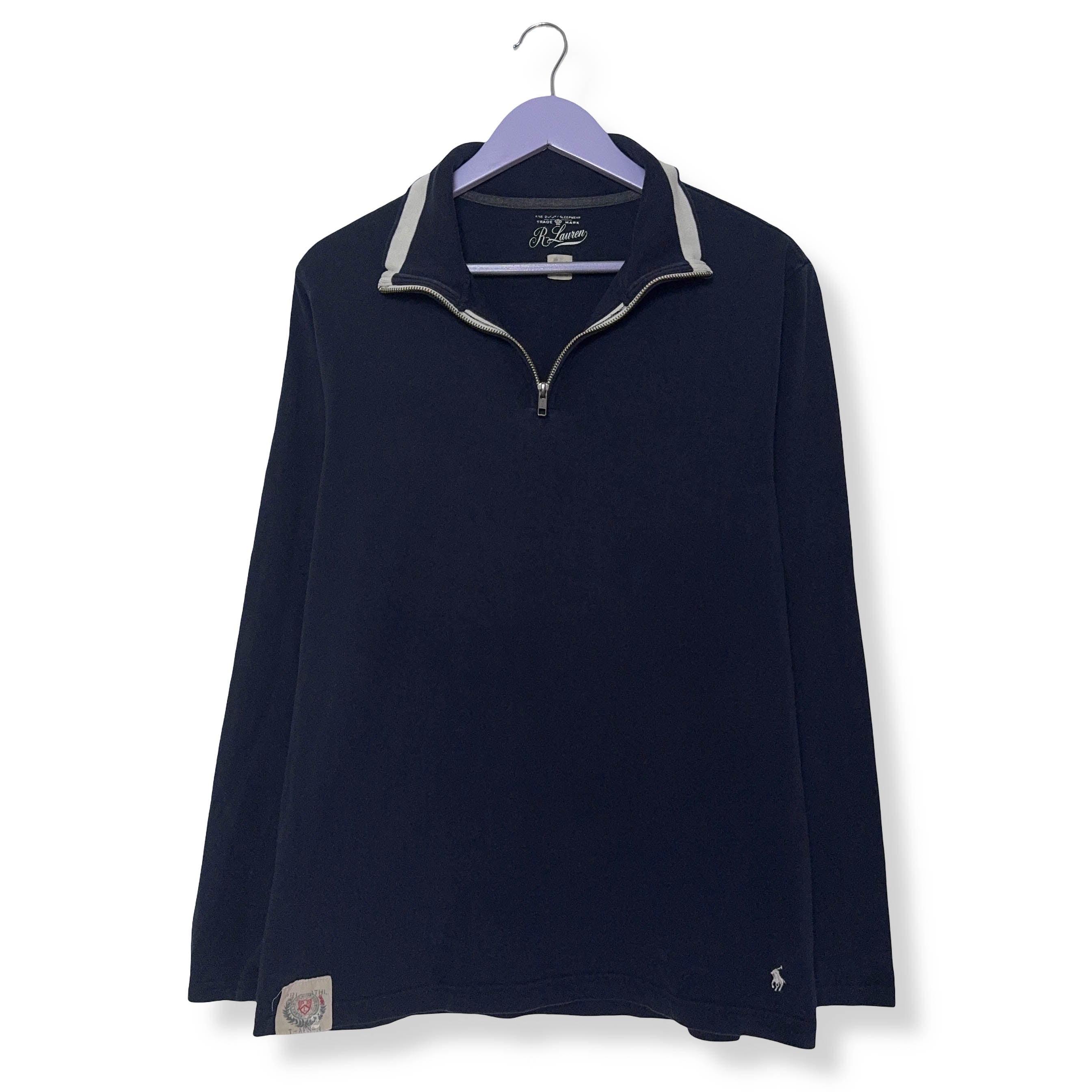 Maglione Ralph Lauren leggero blu scuro quarter zip - Taglia L uomo