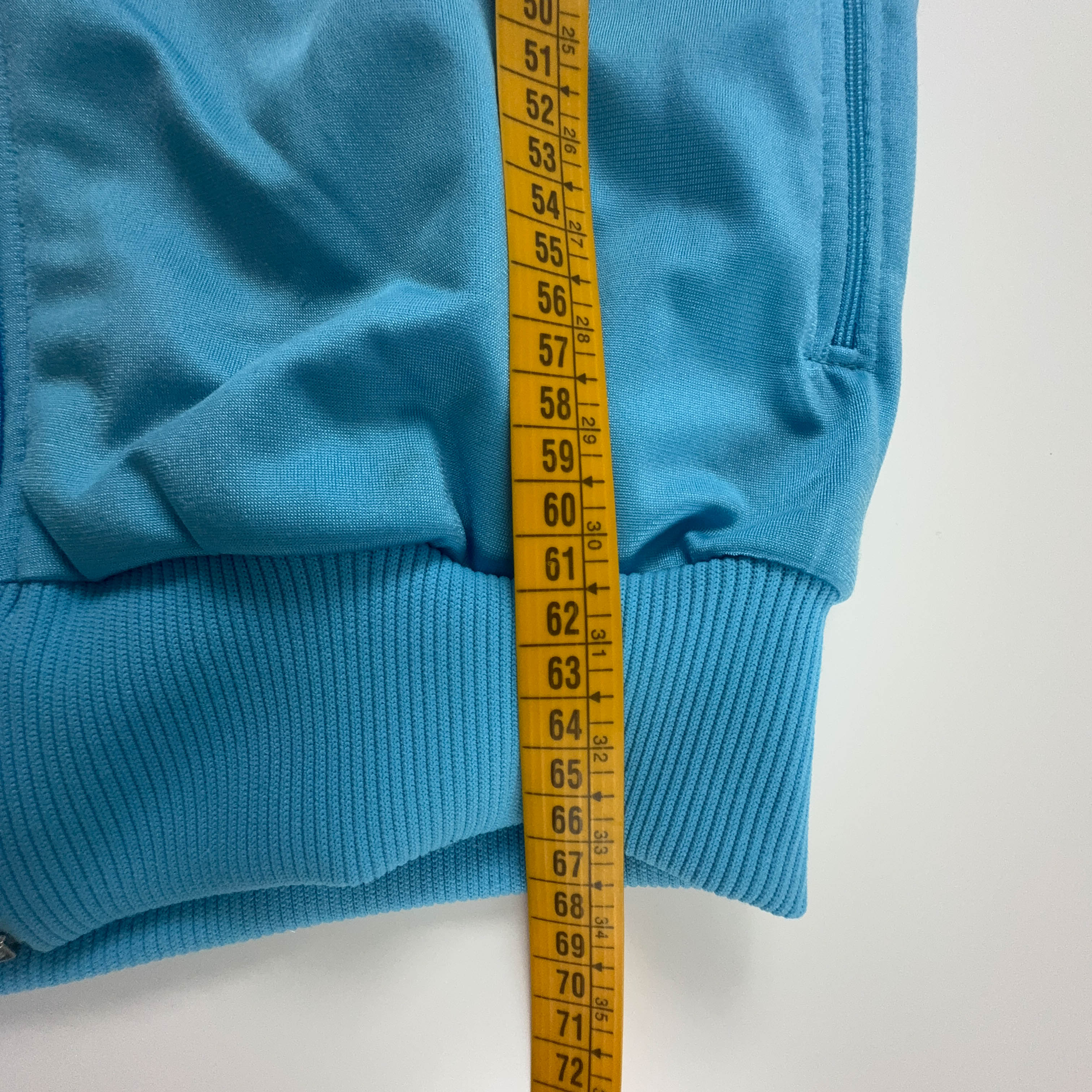 Felpa Puma Vintage azzurra e blu con zip e logo ricamato anni 90 - Taglia 6 uomo