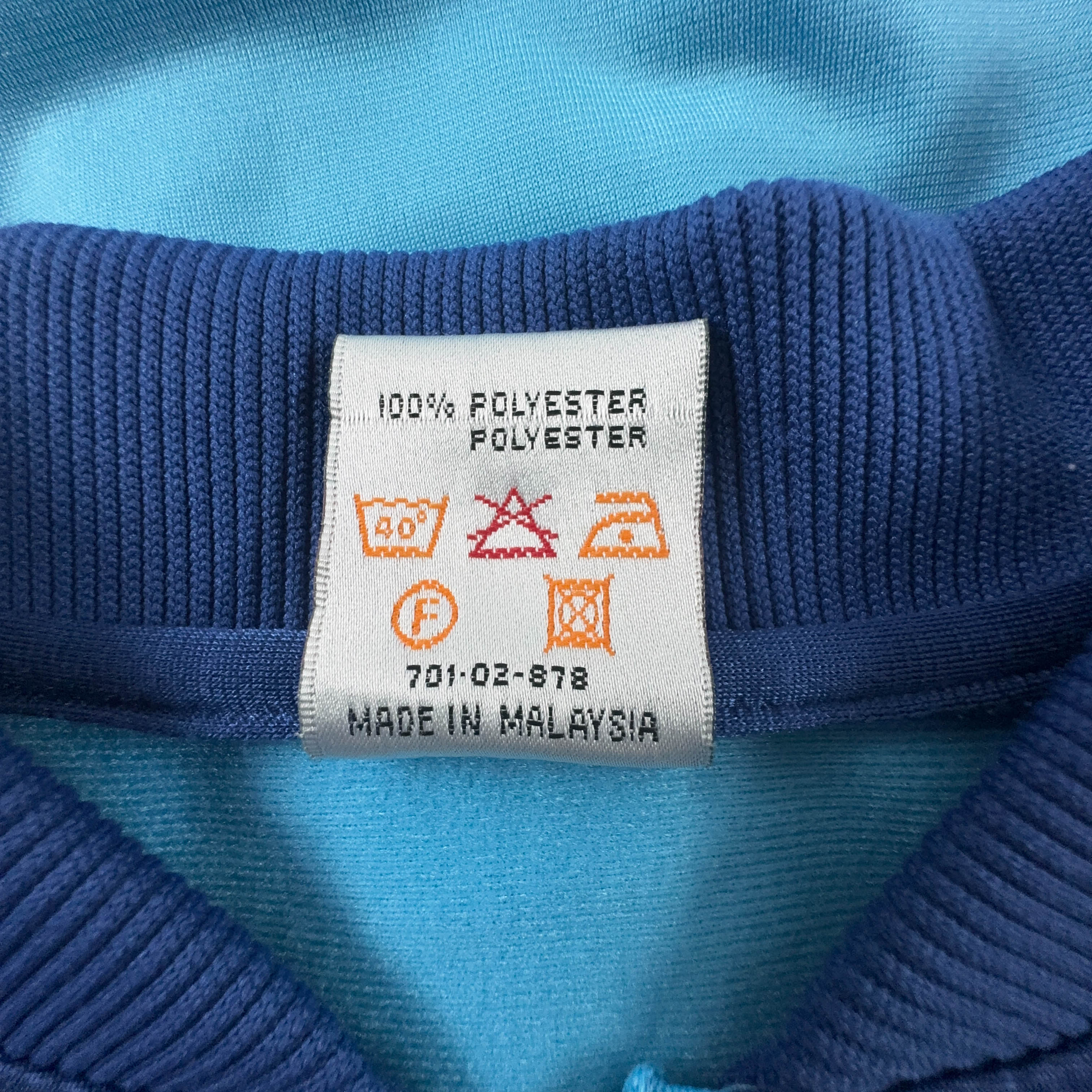 Felpa Puma Vintage azzurra e blu con zip e logo ricamato anni 90 - Taglia 6 uomo