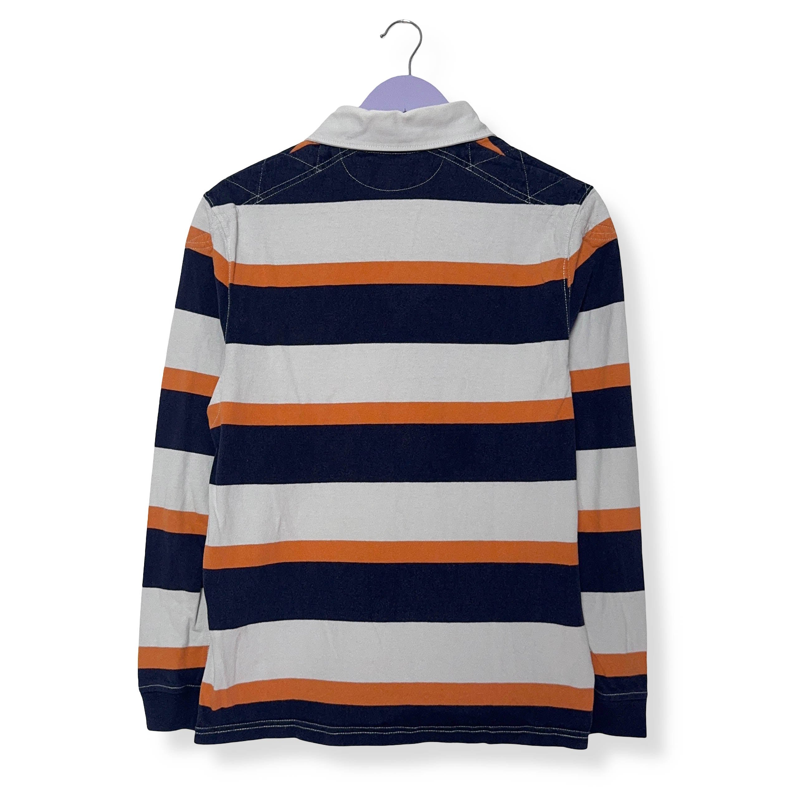 Polo Ralph Lauren Vintage a righe blu bianco arancione custom fit - Taglia S uomo
