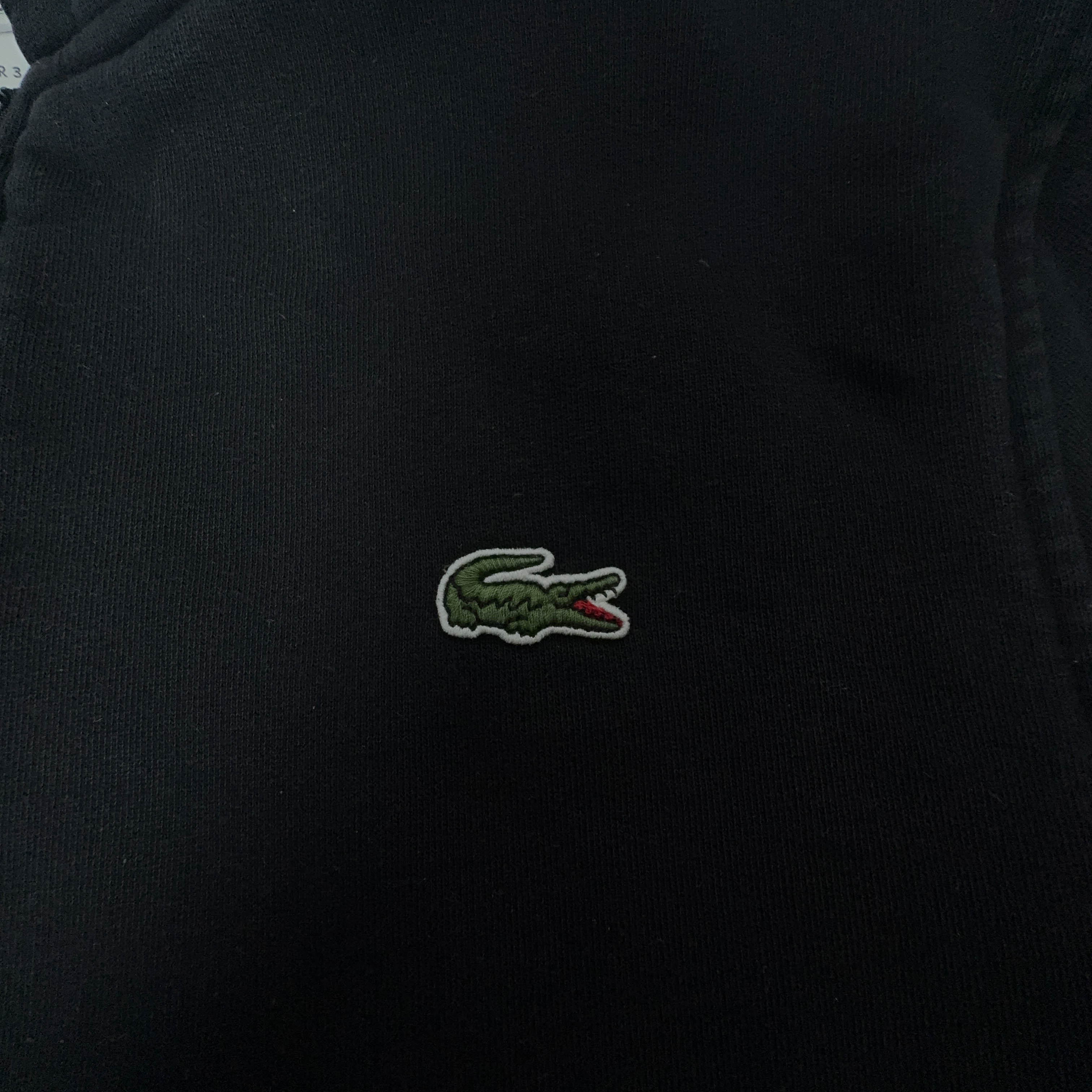 Felpa Lacoste nera con zip tasche e cappuccio in cotone - Taglia 3 S uomo